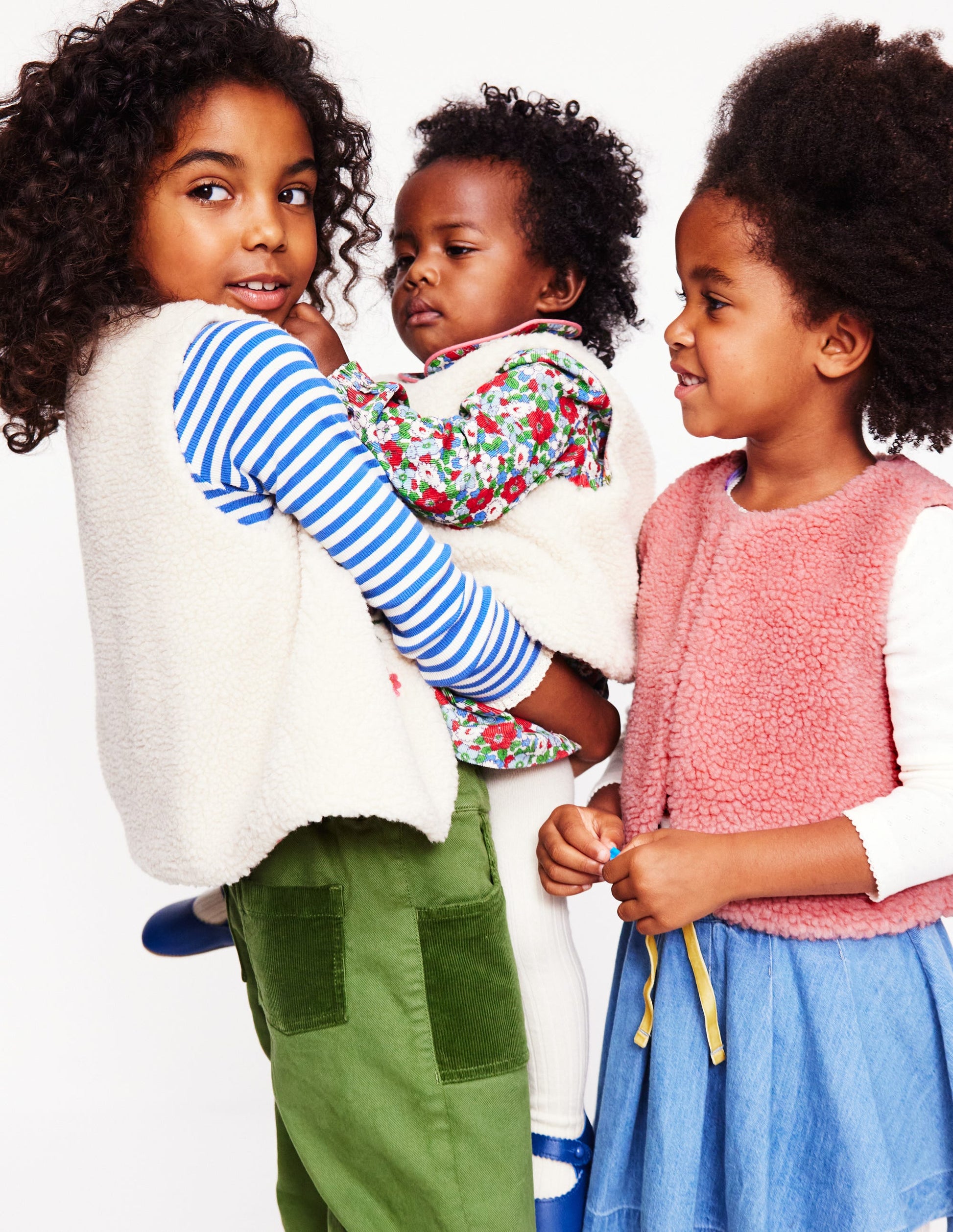 Veste sans manches en borg-Rose amande-5
