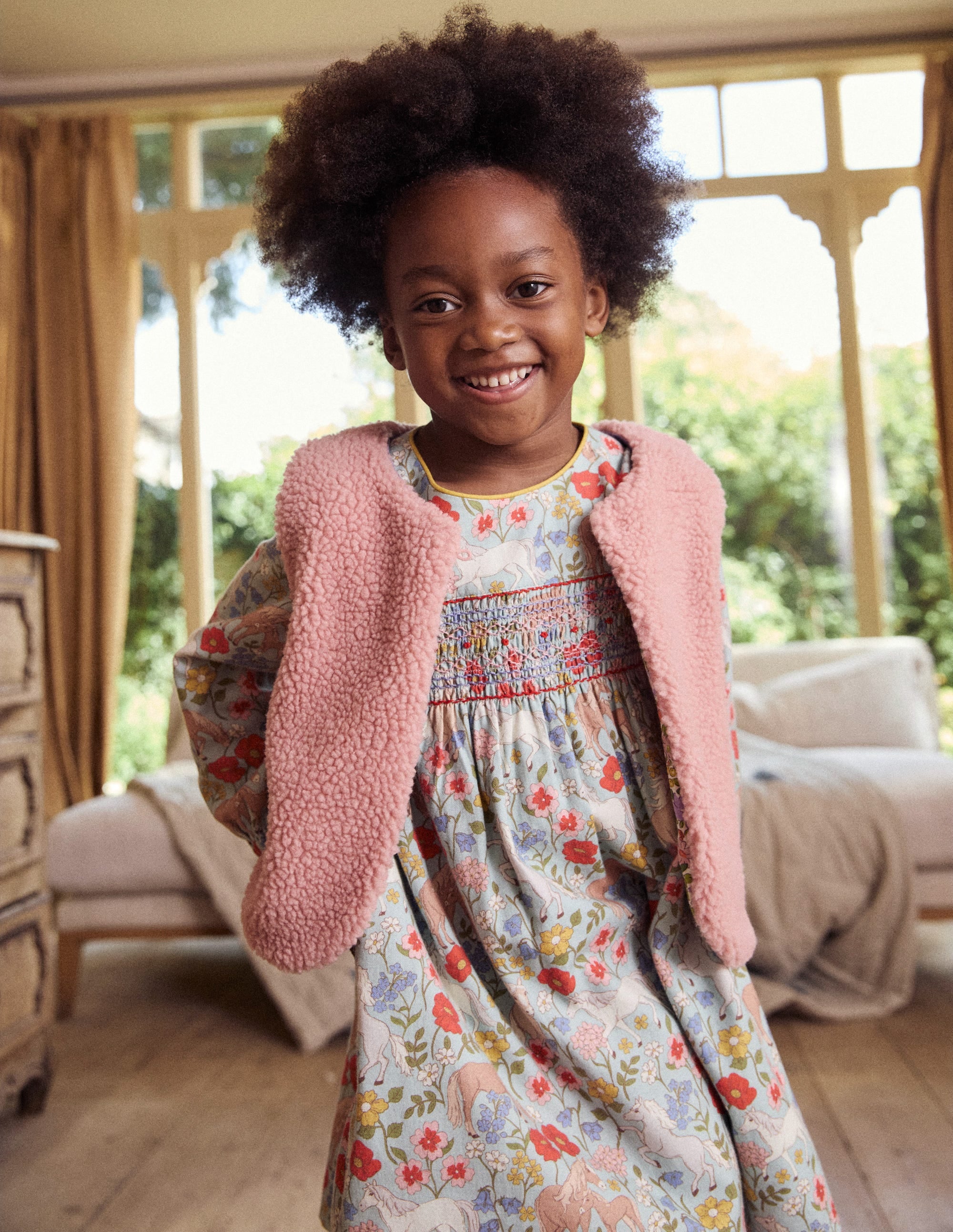 Veste sans manches en borg-Rose amande - Image 6