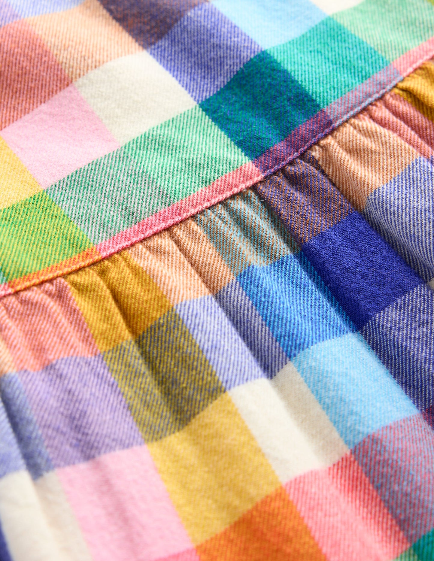 Robe virevoltante Betsy à volants-Vichy multi