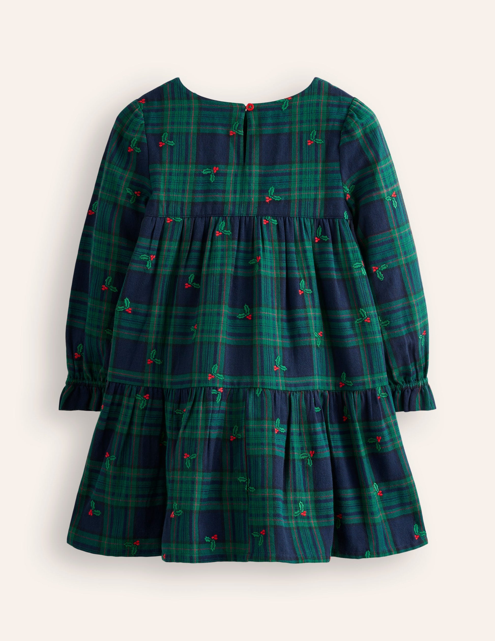 Betsy Tiered Twirly Dress-Blackwatch Check Holly-5