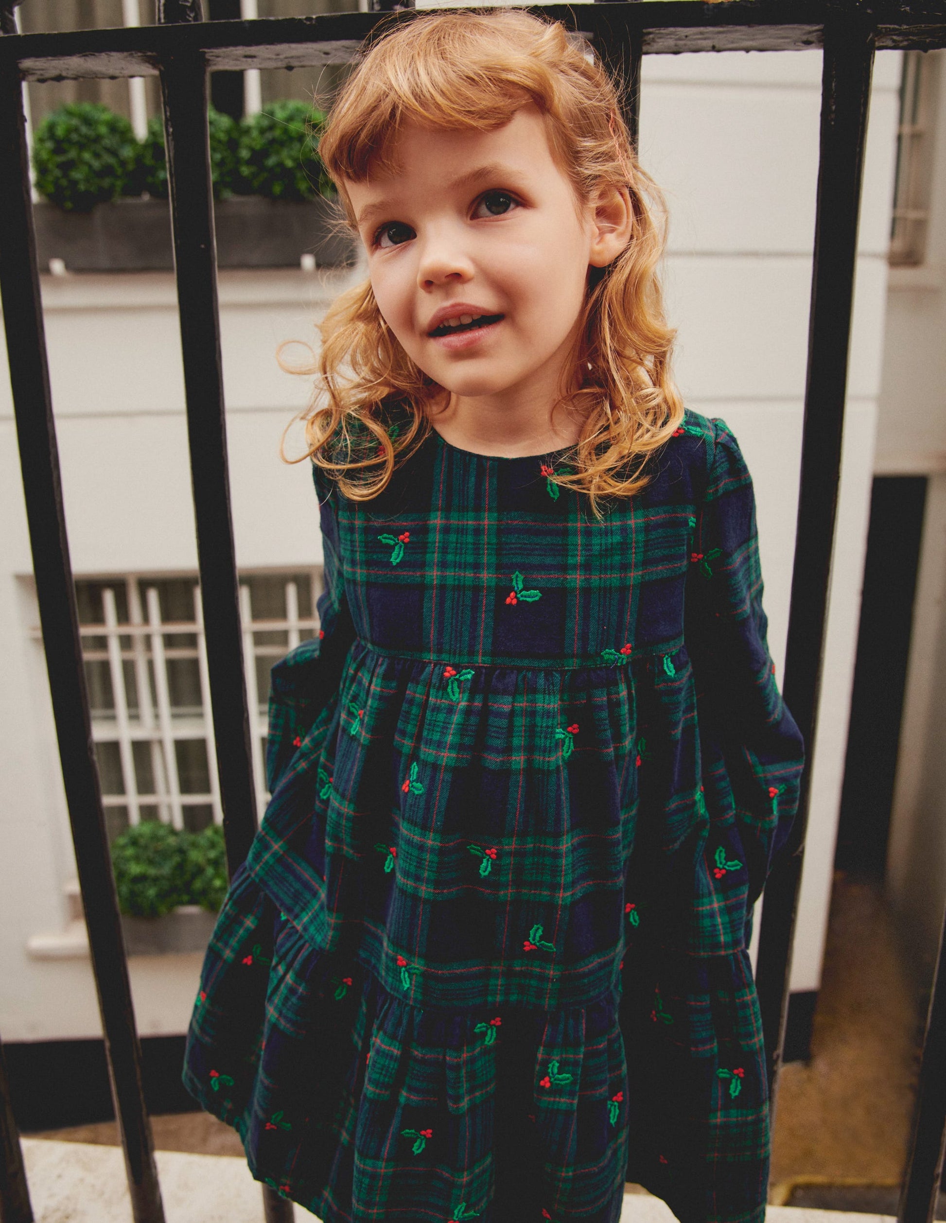 Betsy Tiered Twirly Dress-Blackwatch Check Holly-7