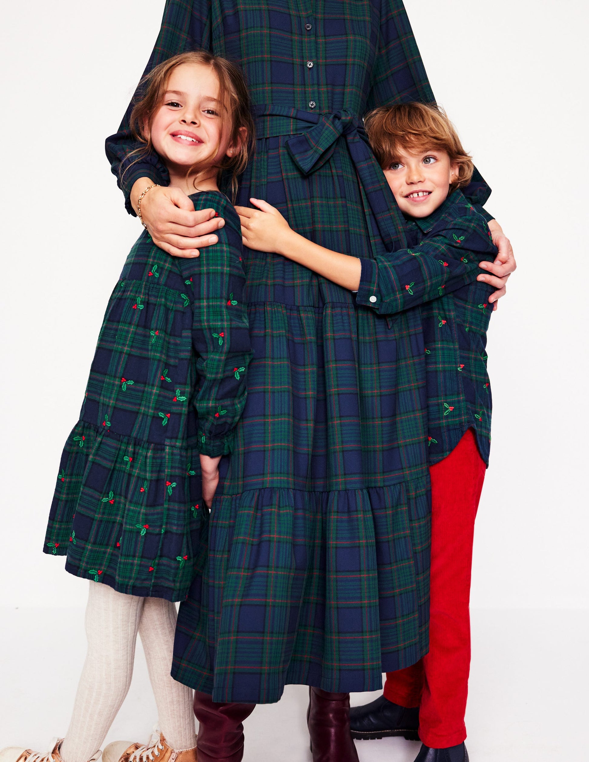 Betsy Tiered Twirly Dress-Blackwatch Check Holly-9