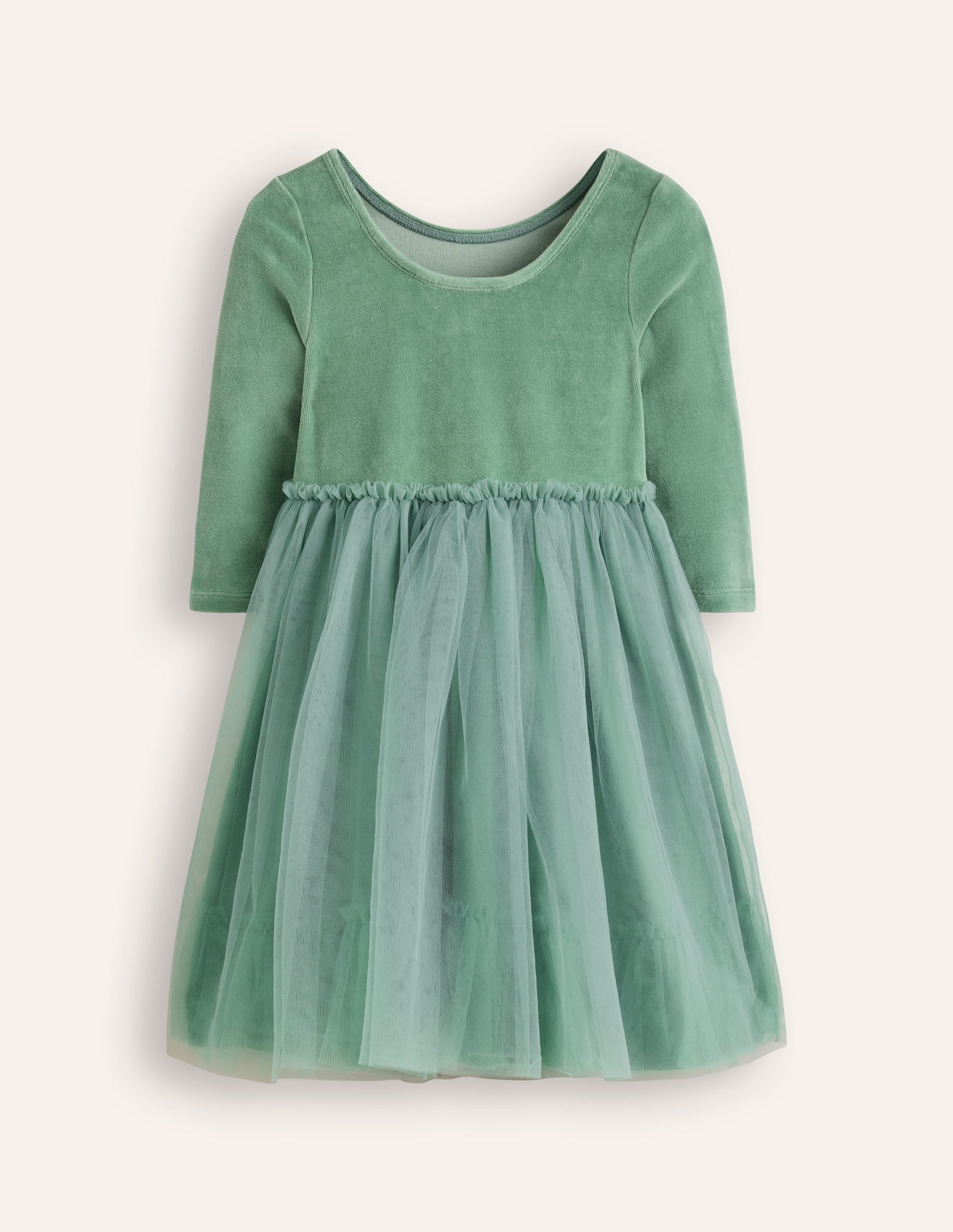 Kleid aus Samt und Tüll mit Applikationen-Eukalyptus Rotkehlchen - Image 6