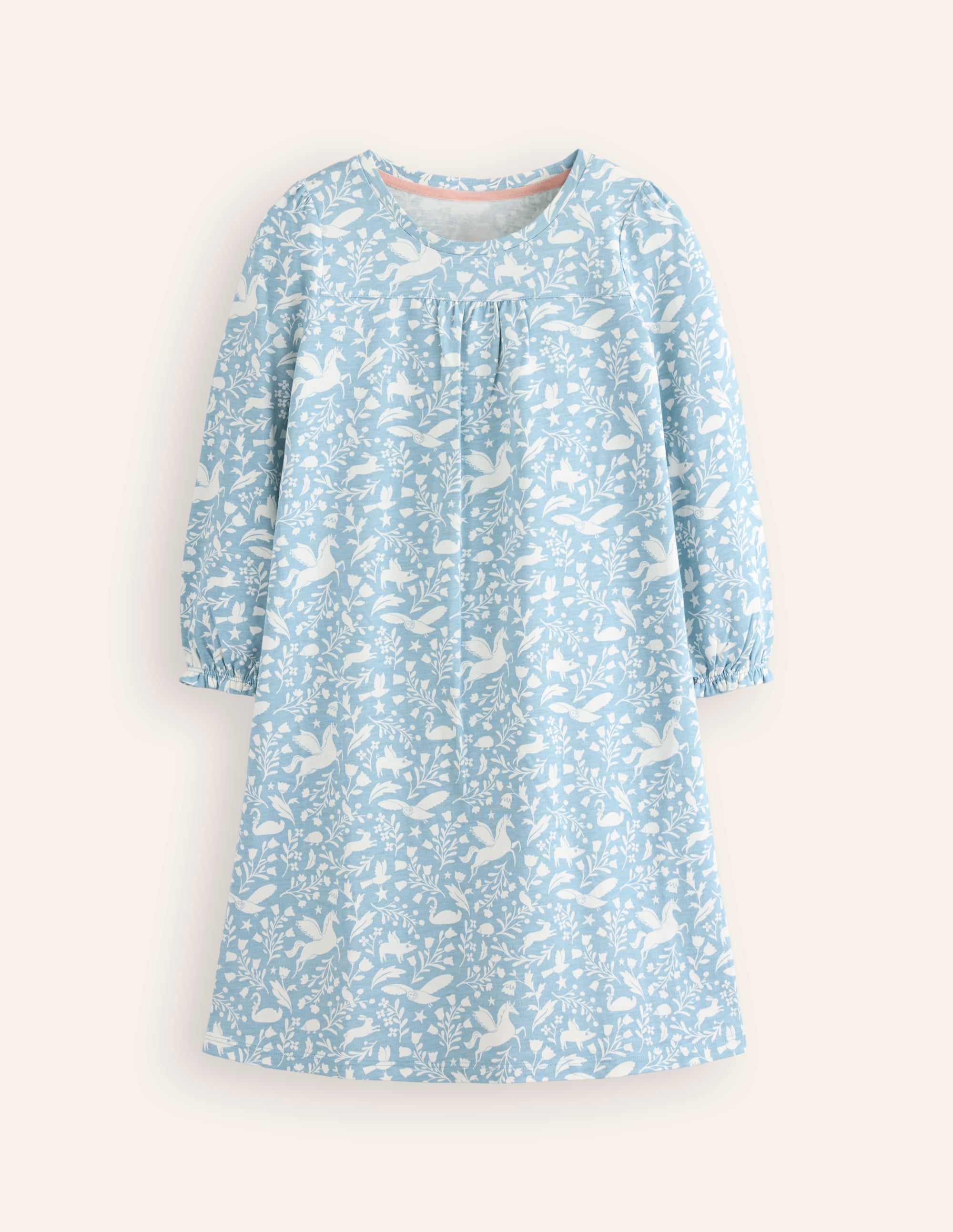 Chemise de nuit à manches longues imprimée-Licornes bleu - Image 1