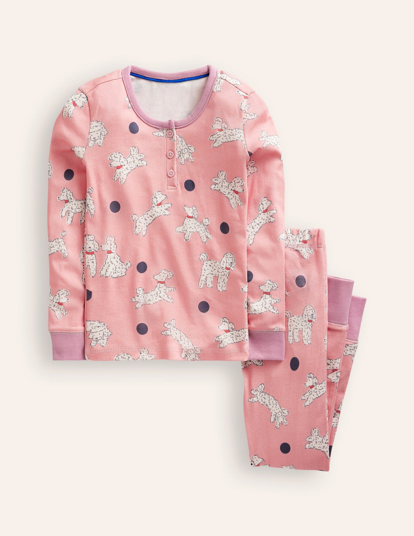 Snug Henley Pyjamas-Pink Dalmatians