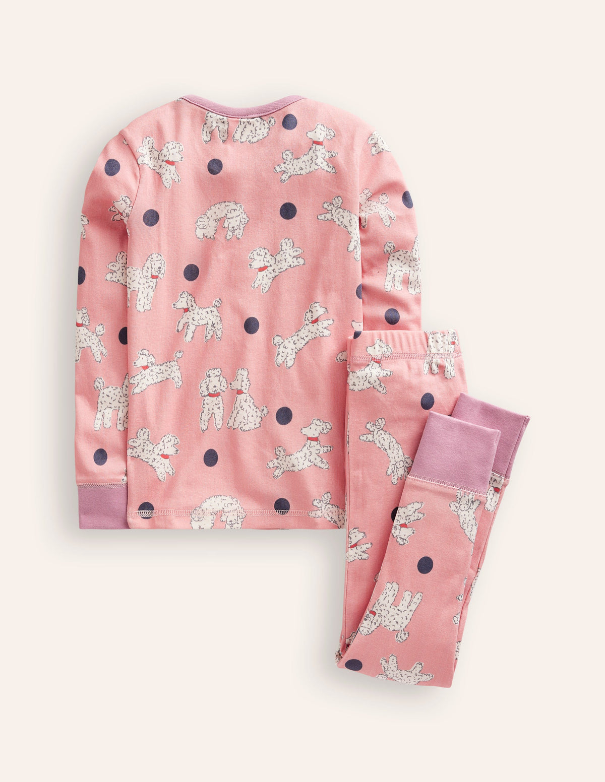Eng anliegender Henley-Schlafanzug-Rosa Dalmatiner - Image 2