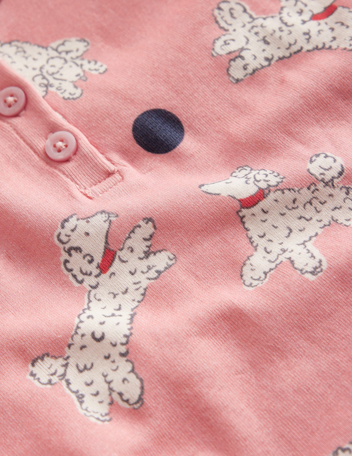 Eng anliegender Henley-Schlafanzug-Rosa Dalmatiner - Image 3
