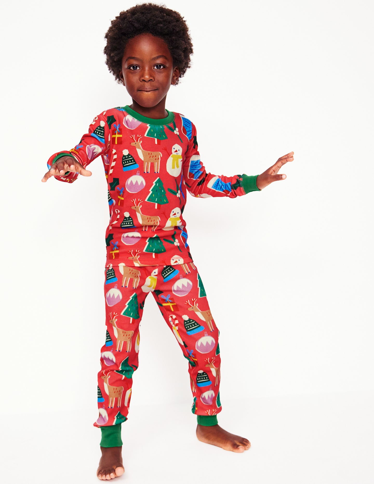 2 pyjamas douillets-Noël rouge confiture - Image 1