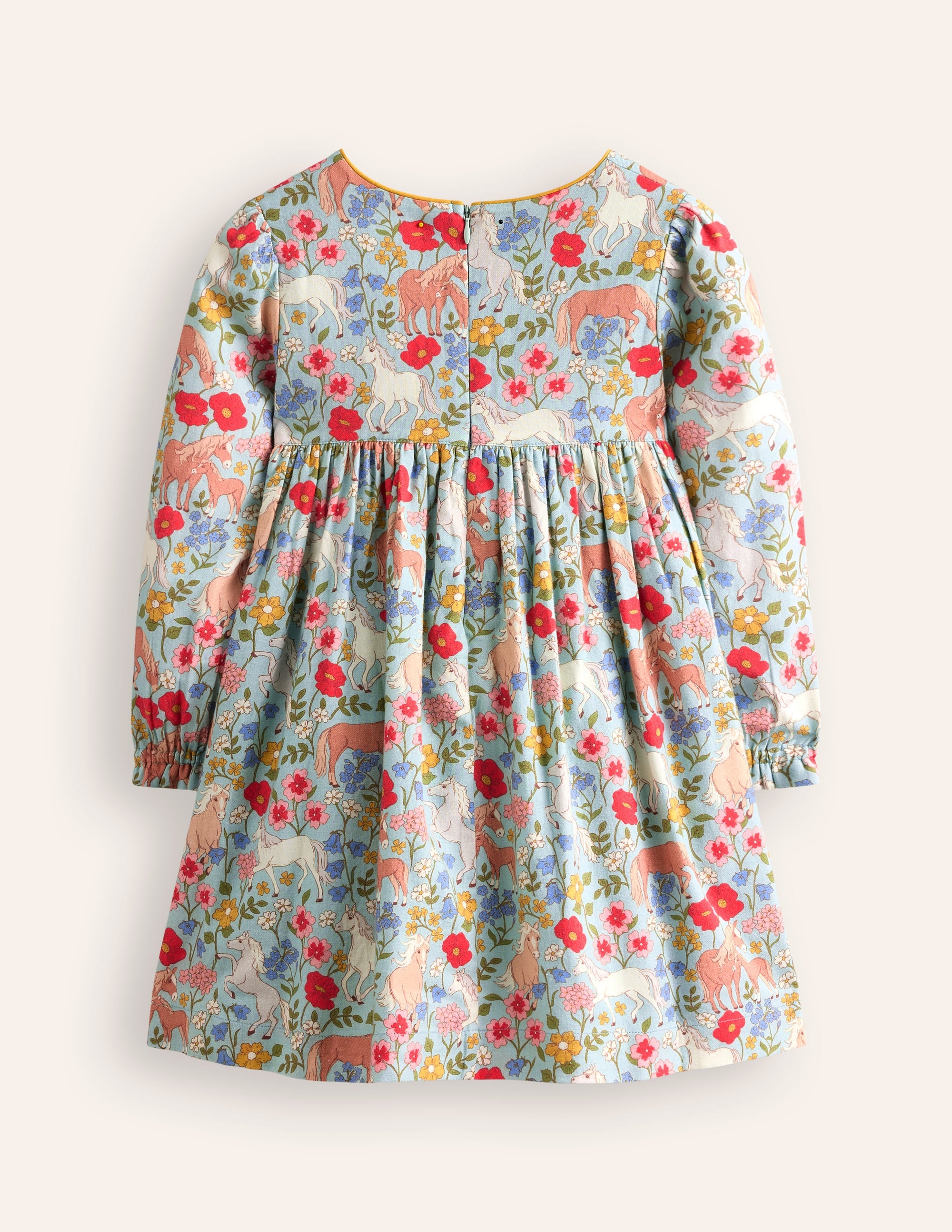 Bess Cosy Smocked Dress-Blue Frost Pony Floral - Image 5
