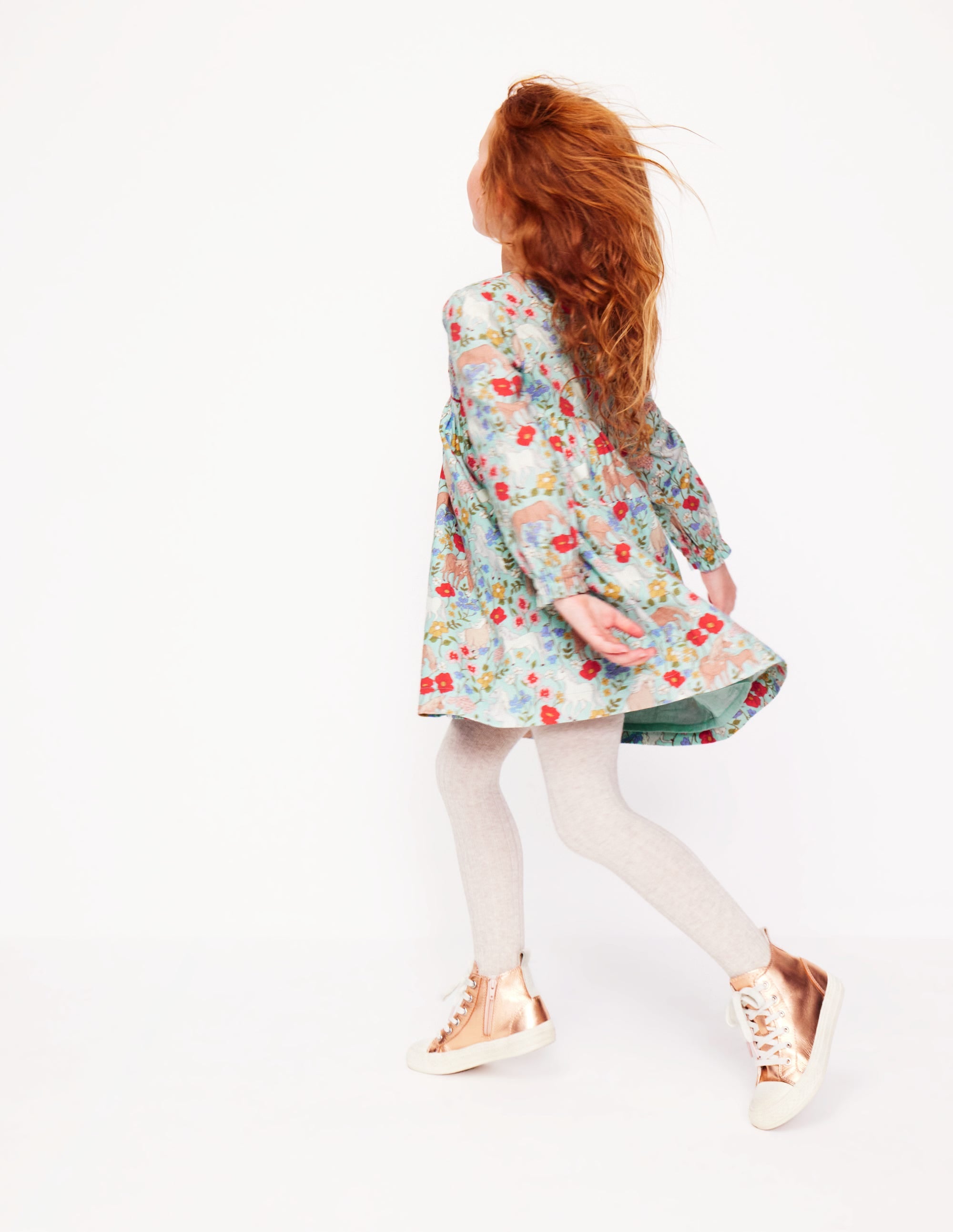 Bess Cosy Smocked Dress-Blue Frost Pony Floral - Image 2