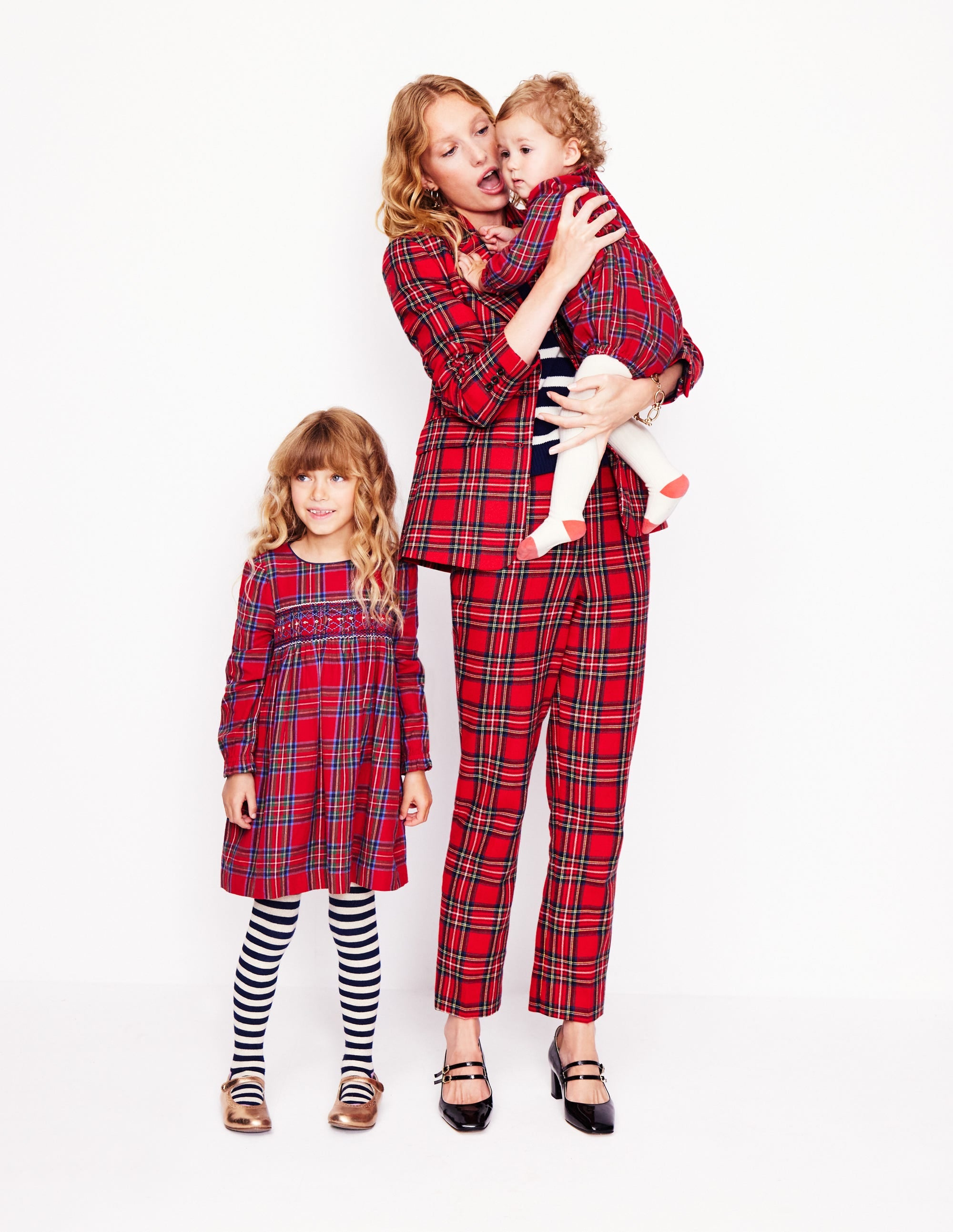 Bess Cosy Smocked Dress-Red and Blue Check - Image 4