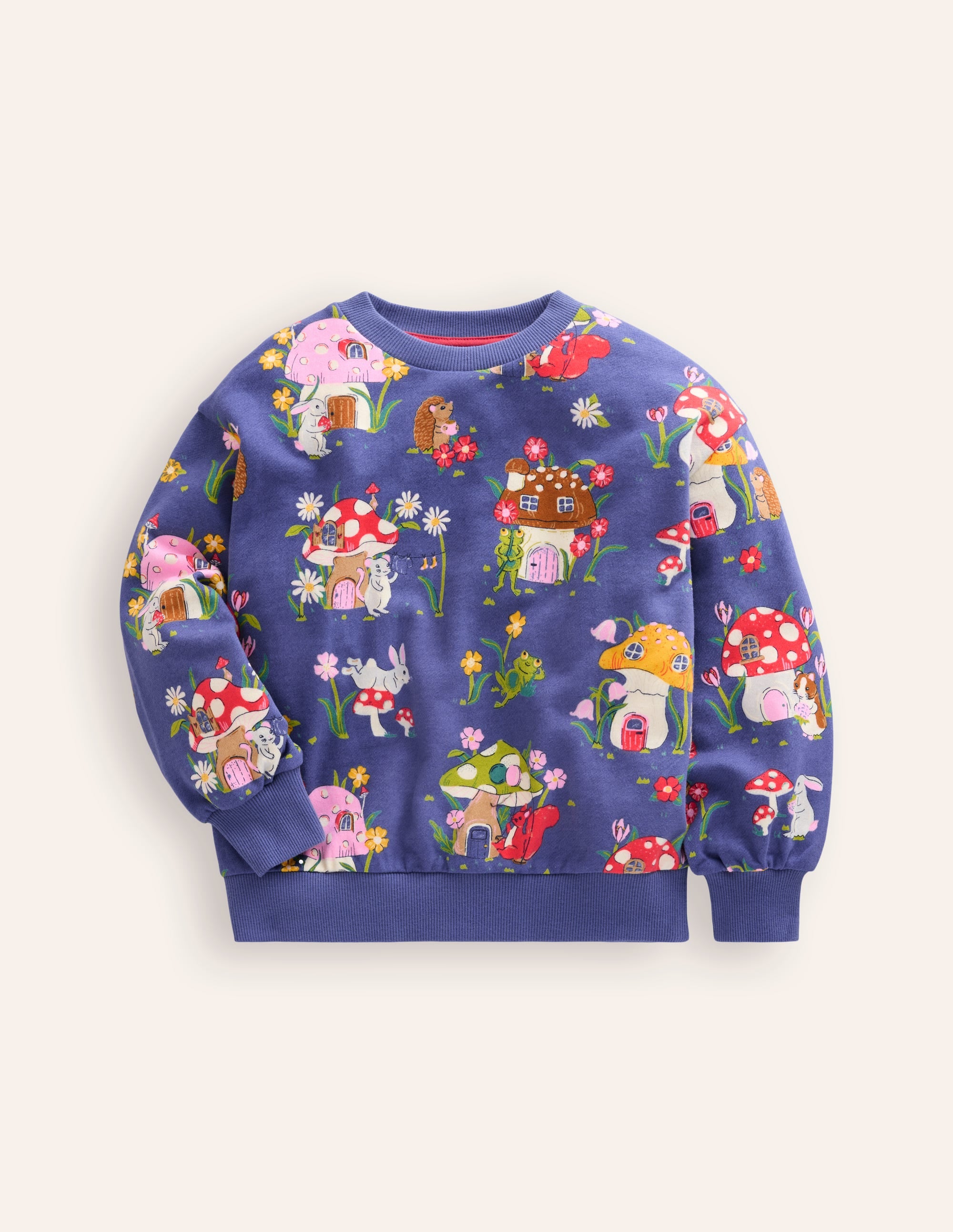 Lockeres Sweatshirt mit Druck-Steuerbordblau Fliegenpilz-Dorf - Image 1