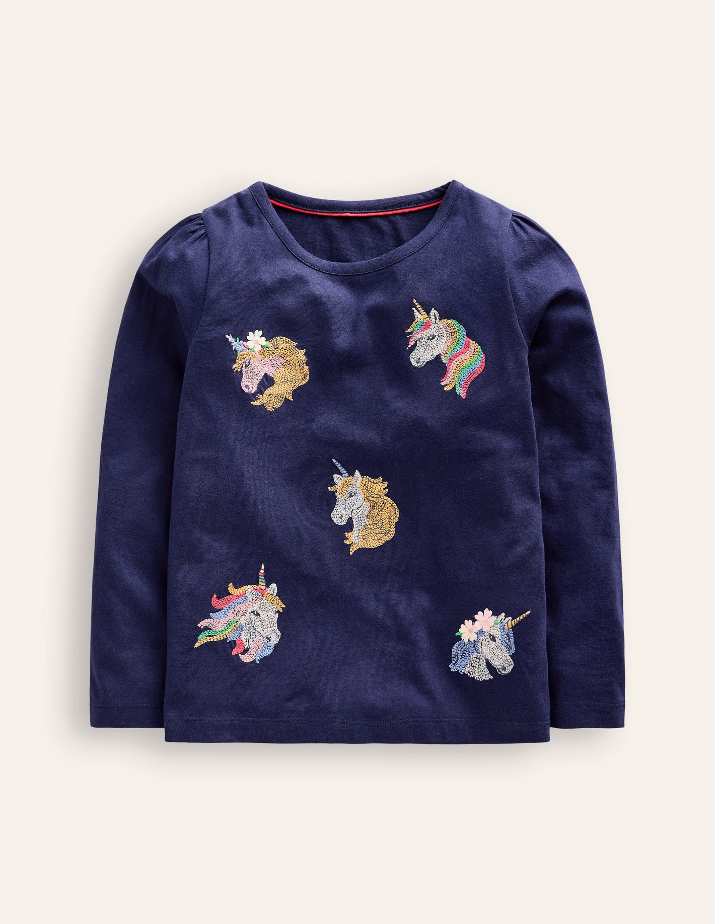 Superstitch Puff Sleeve Top-Starboard Blue Unicorns