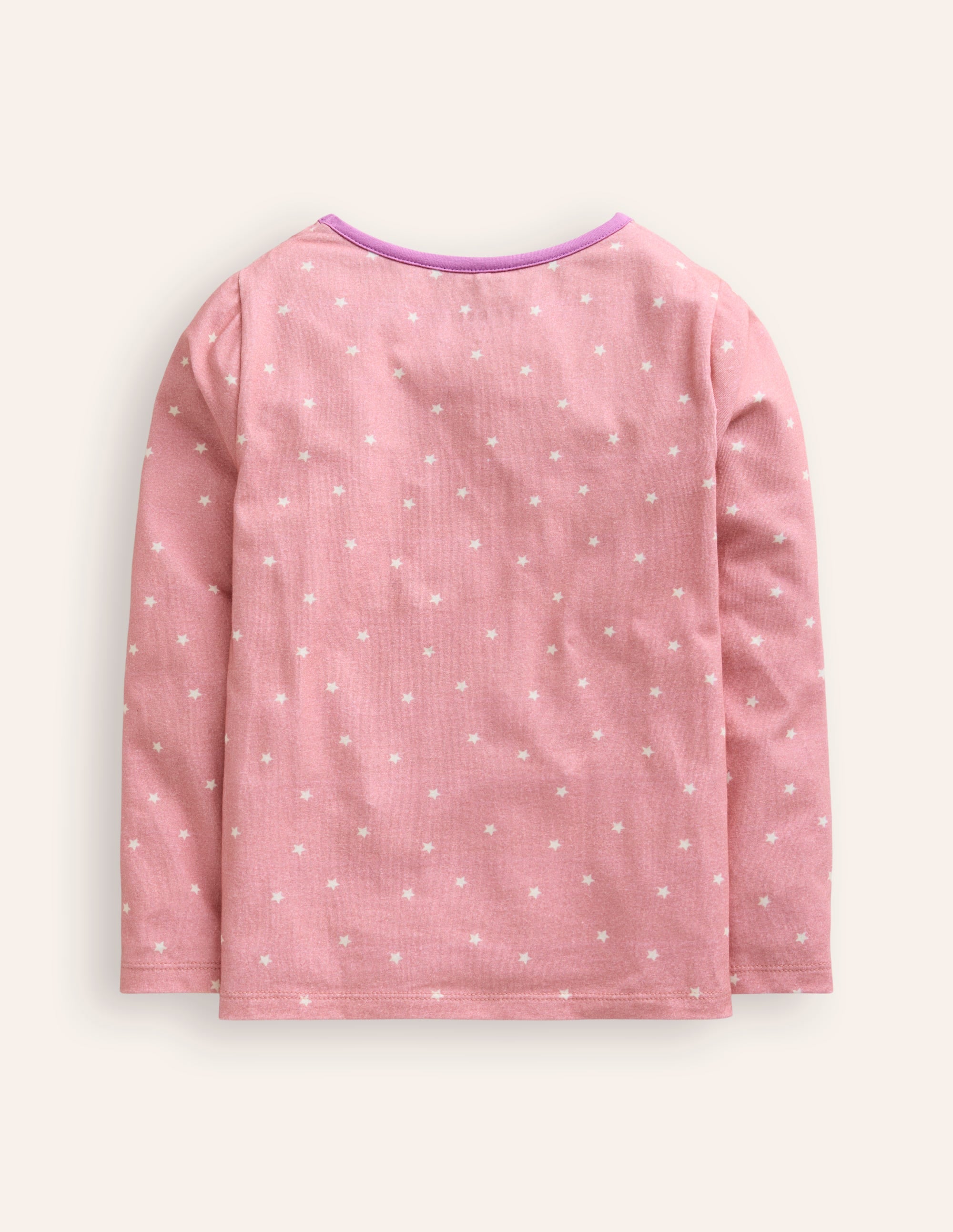 T-Shirt mit Aufklappdetail-Vintage-Rosa/Naturweiß Hundestern - Image 2