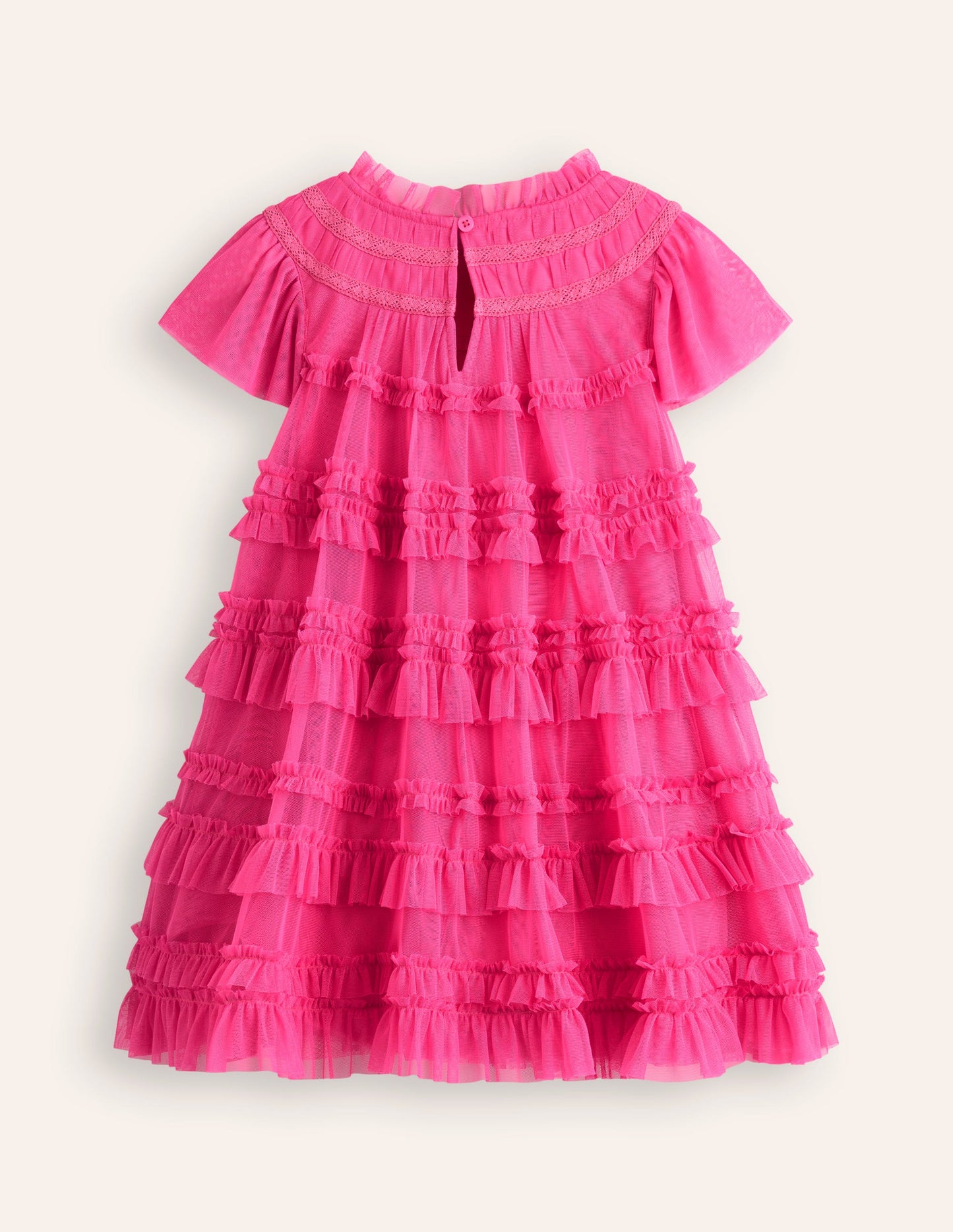 Robe à volants Winnie en tulle-Rose pétale