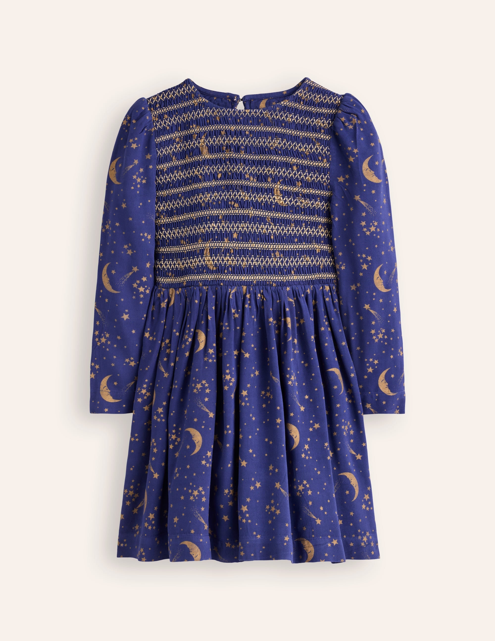 Robe tissée avec corsage froncé-Ciel étoilé bleu tribord - Image 1