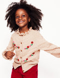 Faye Bestickte Strickjacke-Anenome