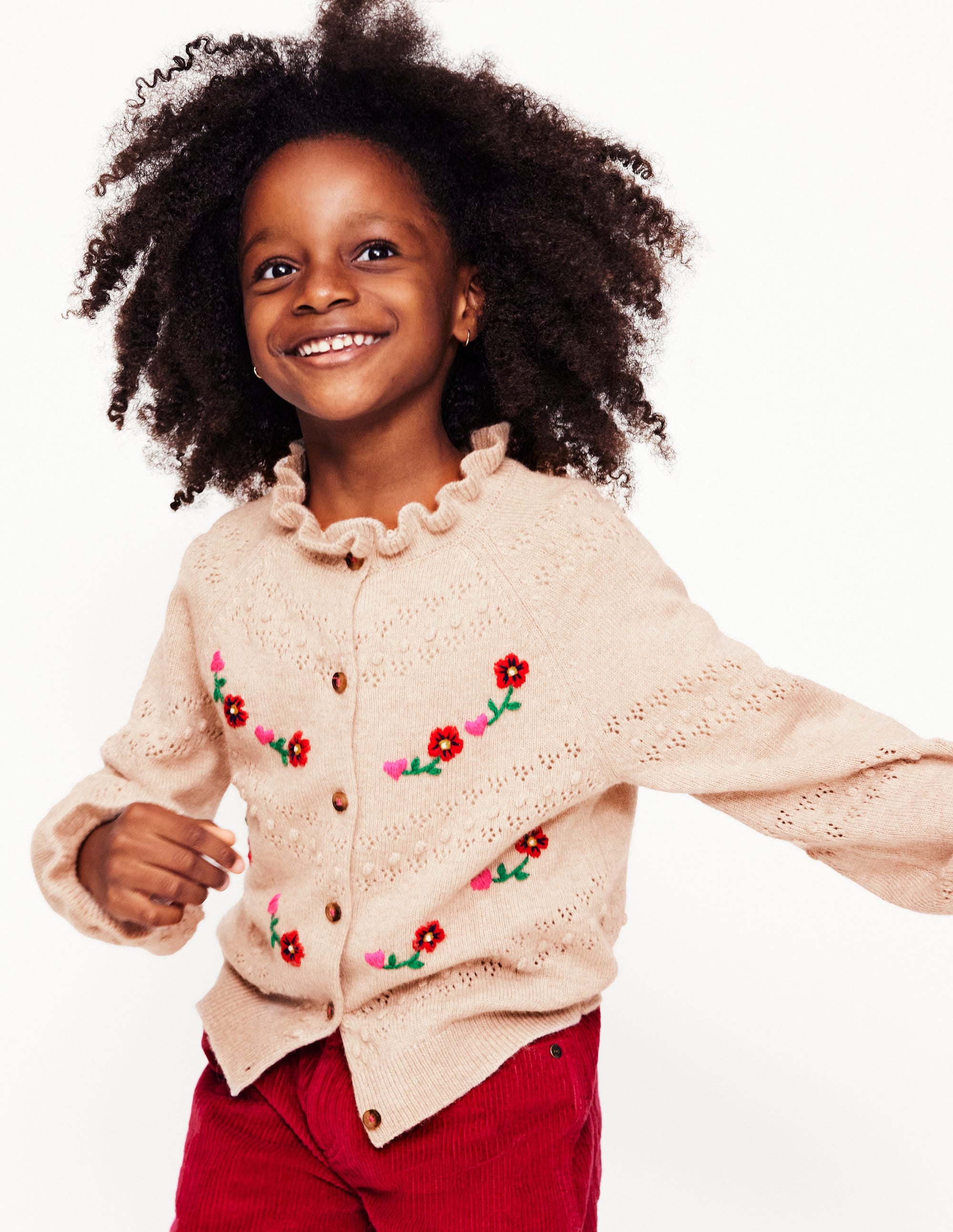 Faye Bestickte Strickjacke-Anenome - Image 1