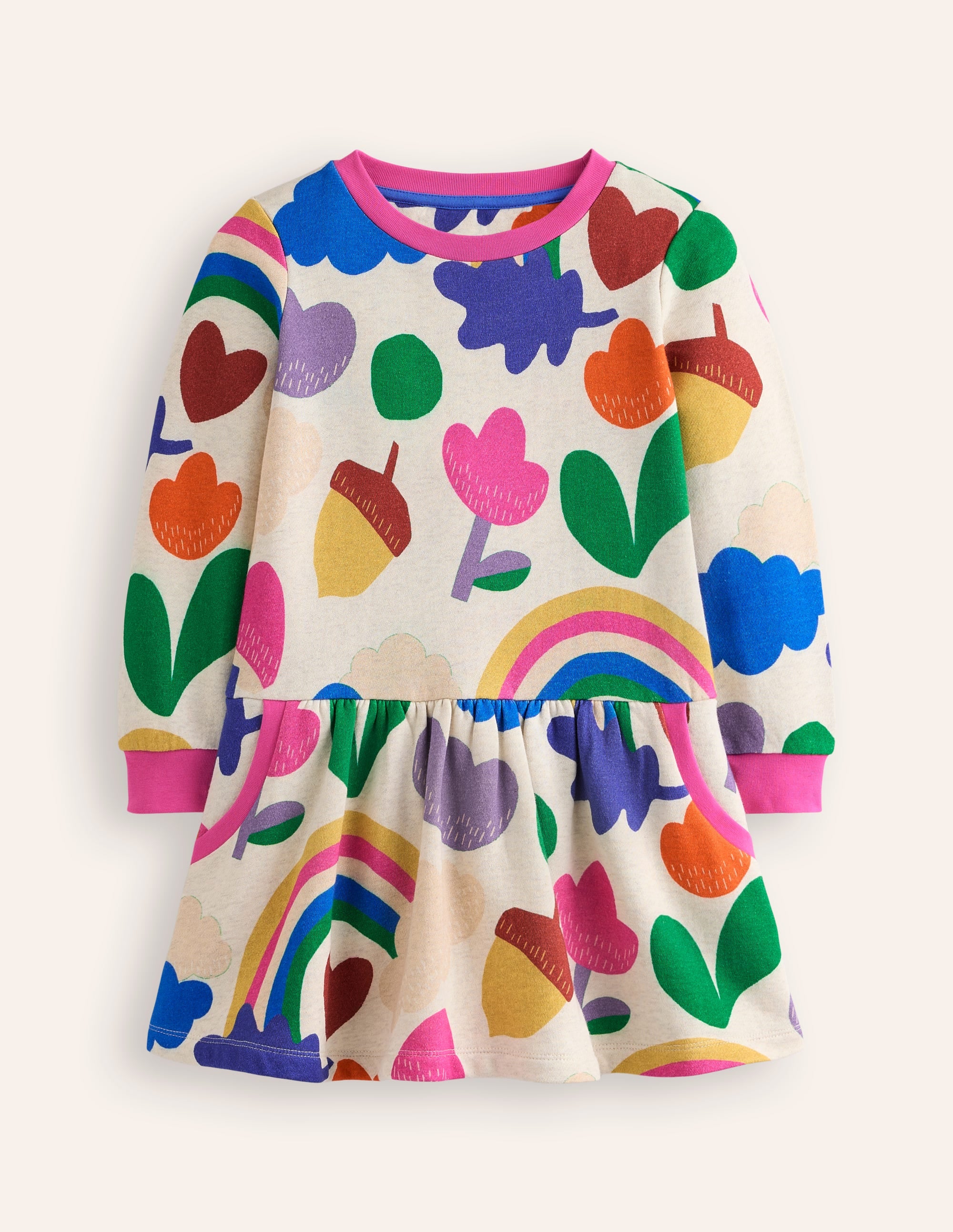 Kuscheliges, bedrucktes Sweatshirt-Kleid-All Is Calm/Bright - Image 1