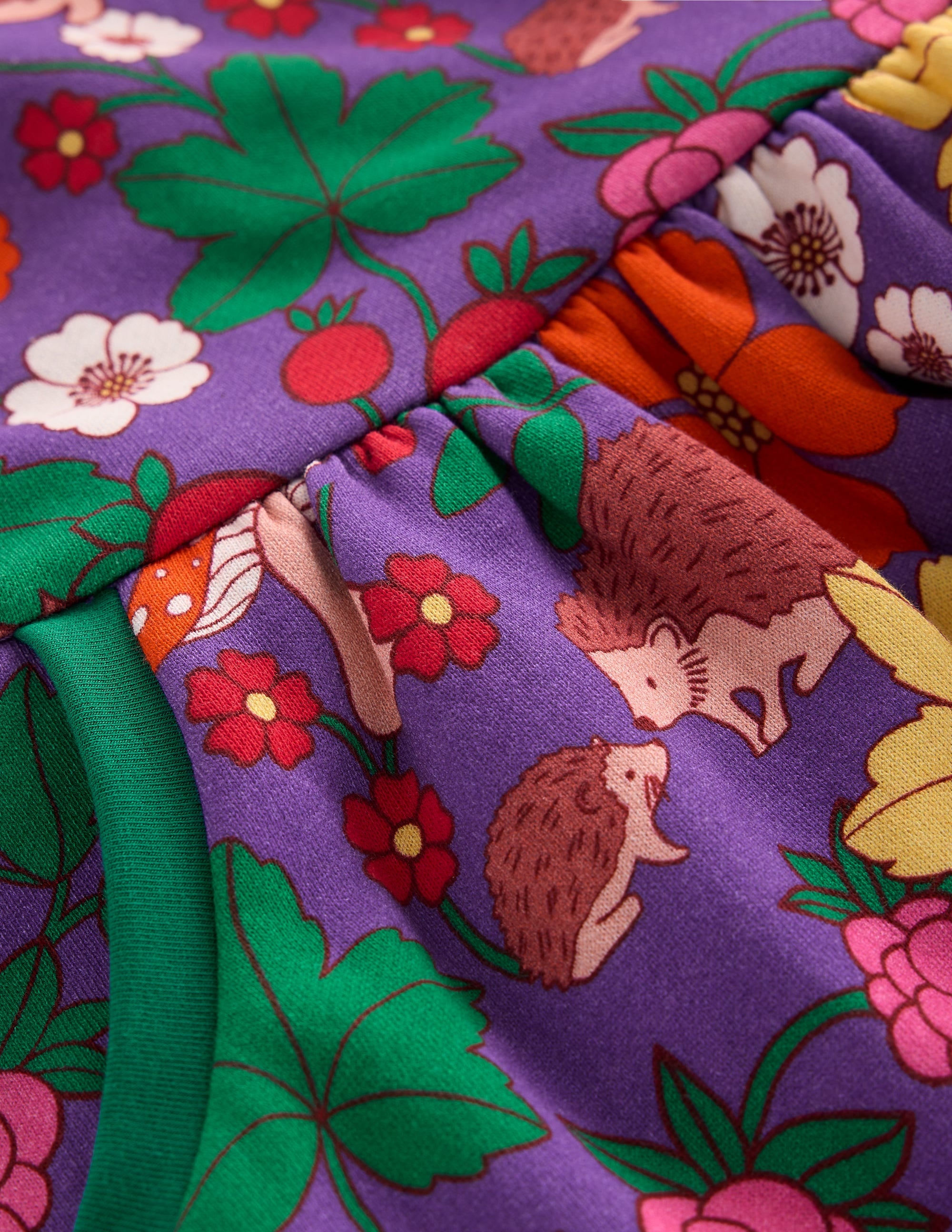 Cosy Printed Sweatshirt Dress-Purple Topaz Hedgehogs - Image 3