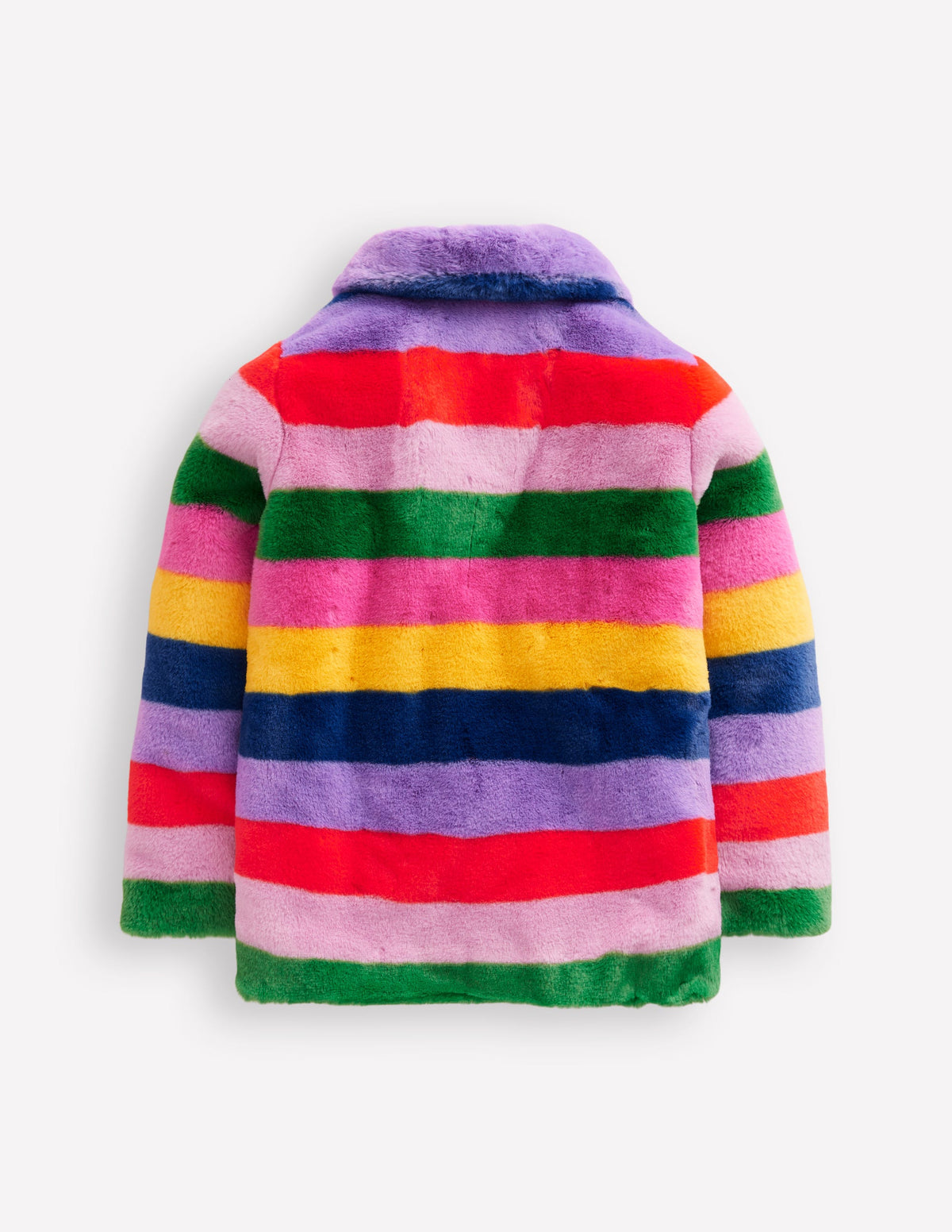 Origineller Kunstfellmantel-Regenbogenfell Gestreift - Image 2