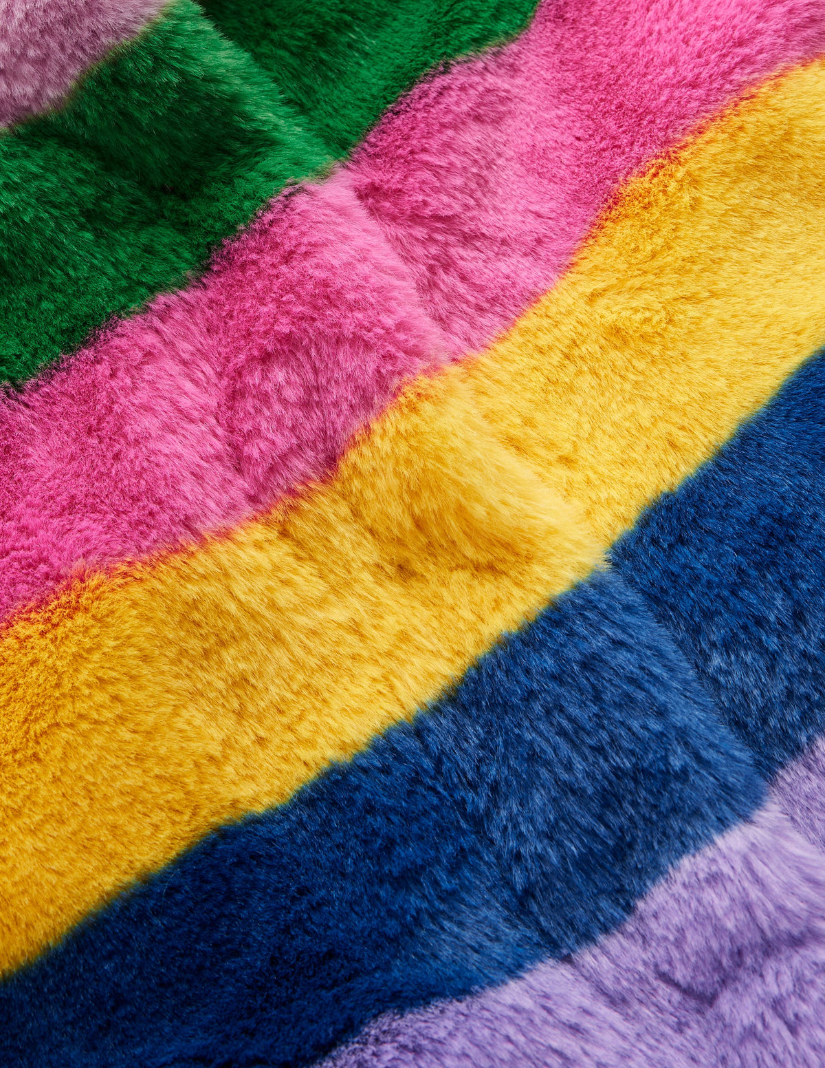 Origineller Kunstfellmantel-Regenbogenfell Gestreift - Image 3