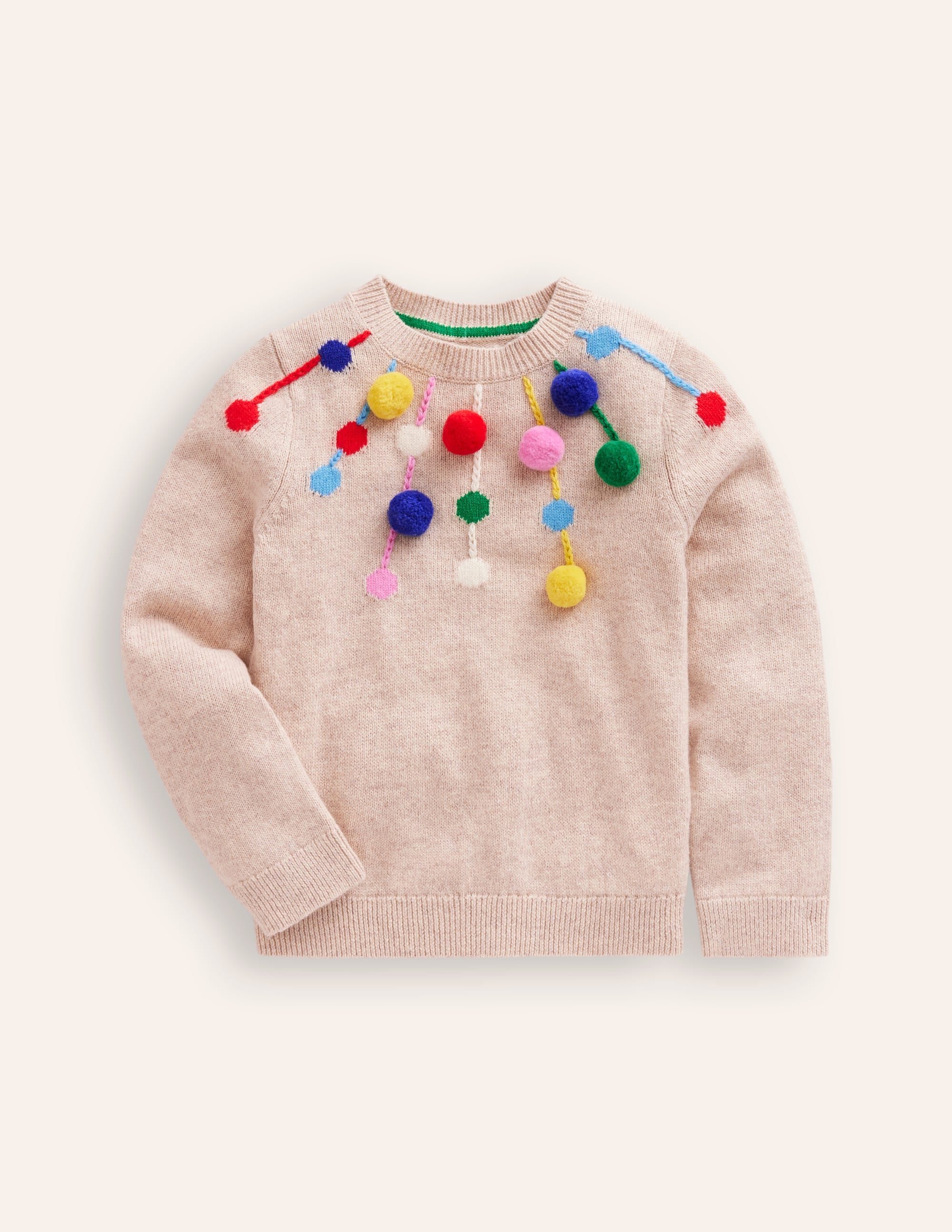 Pom Pom Jumper-Oatmeal Pom Pom - Image 1