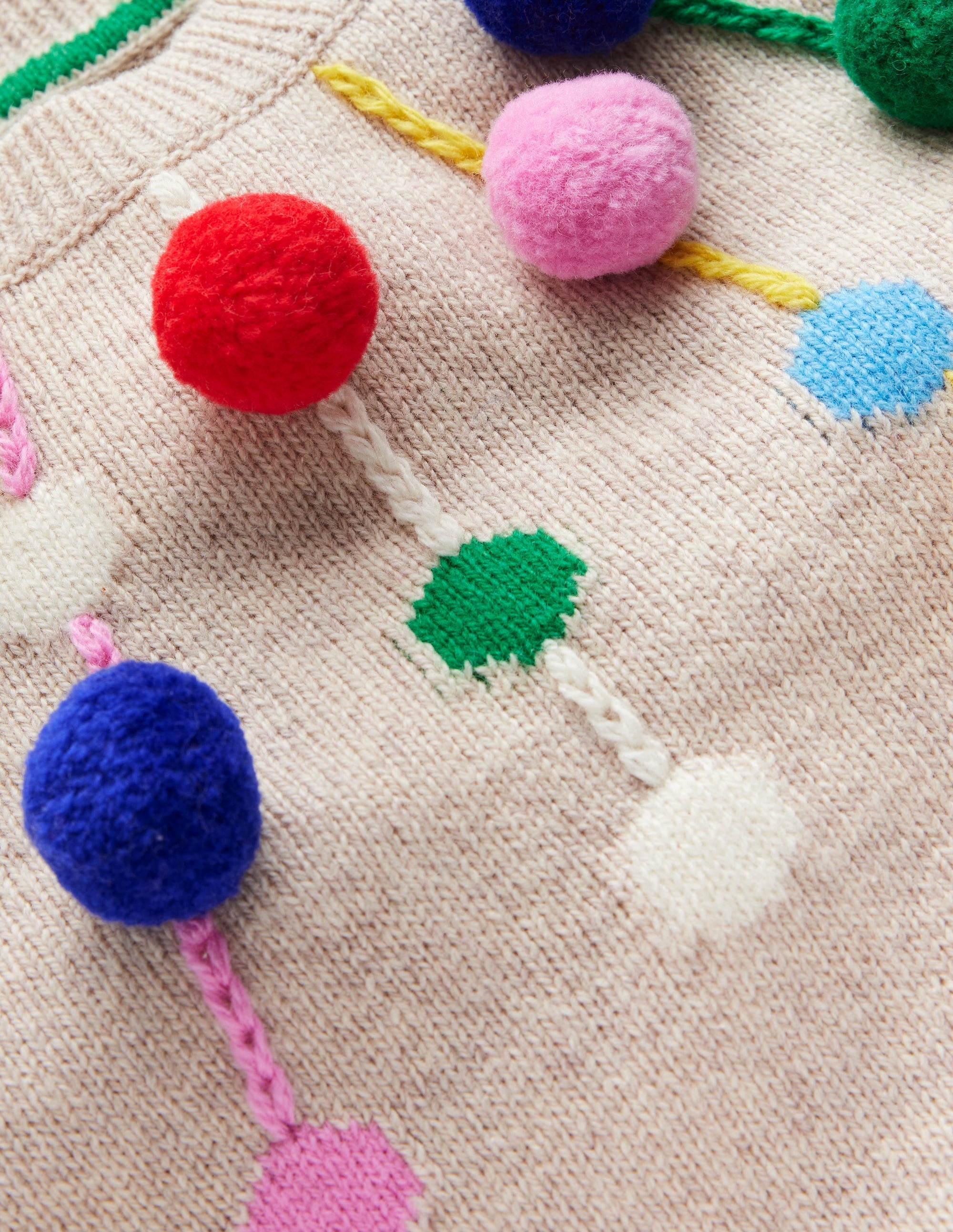 Pom Pom Jumper-Oatmeal Pom Pom - Image 3