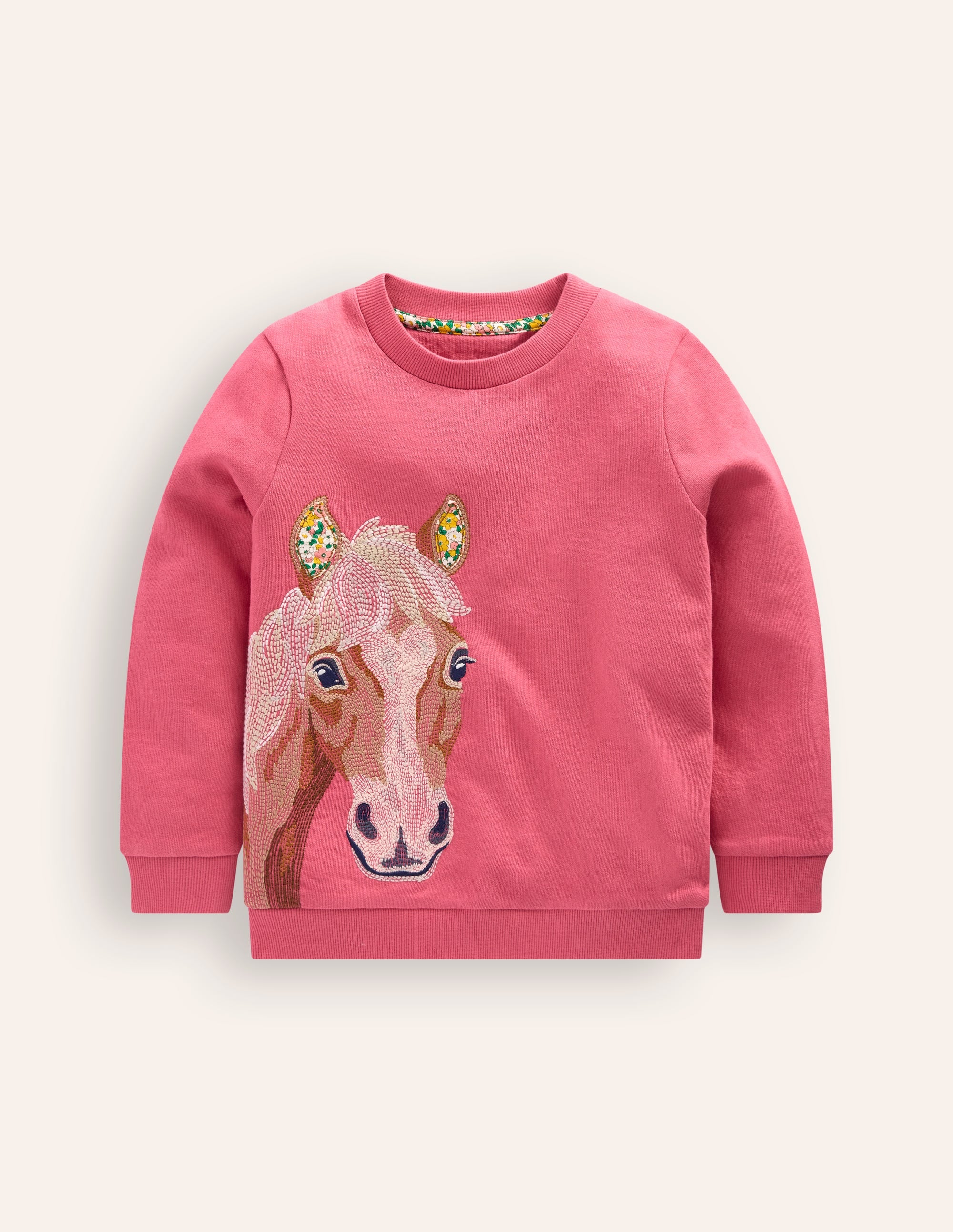 Sweat à super surpiqûres-Cheval Rose - Image 1