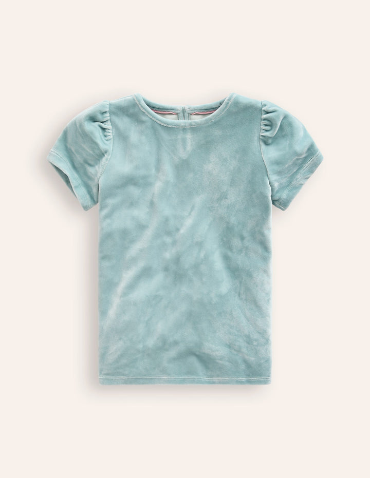 Top de fête en velours-Brume de Mer