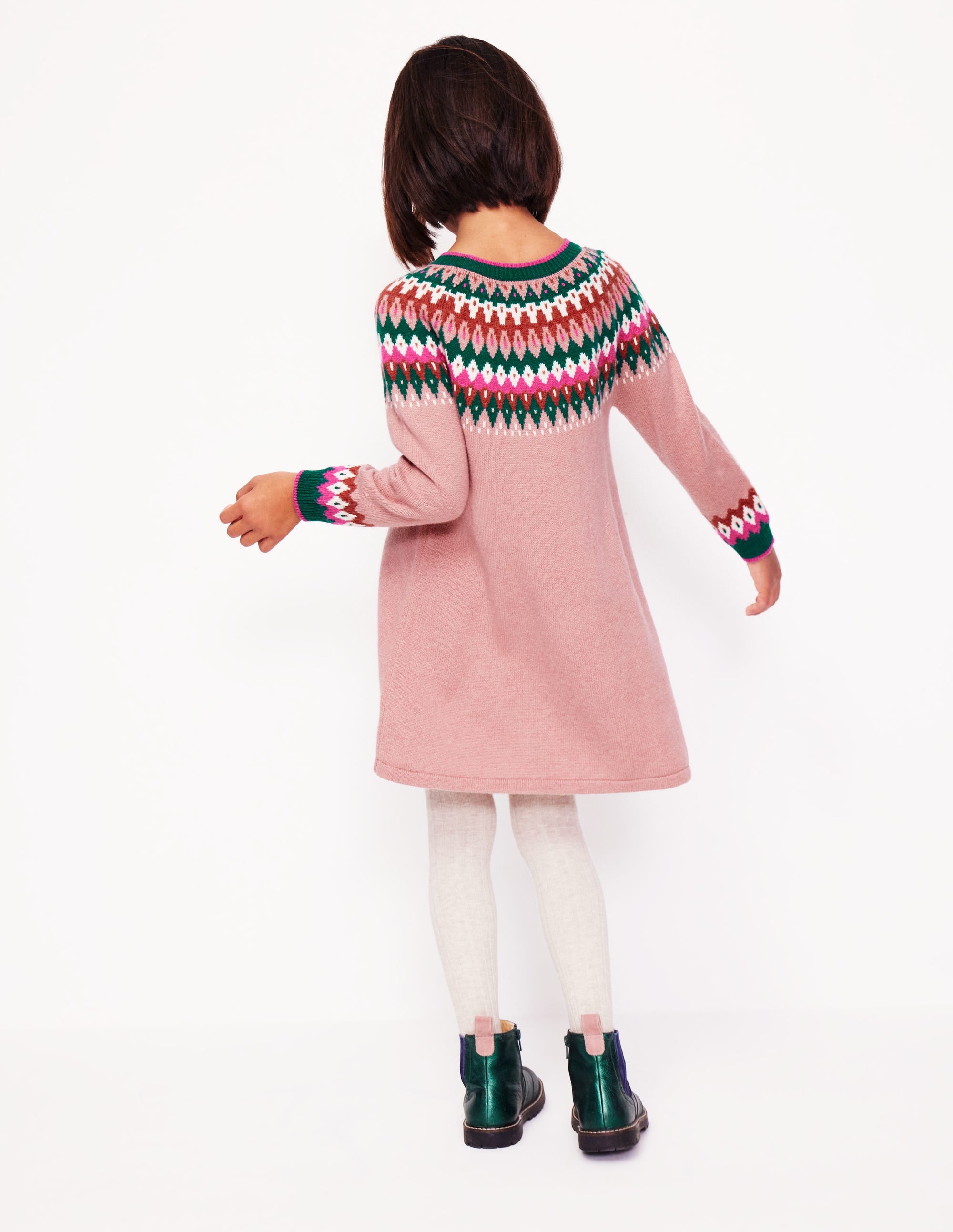 Robe-pull Minnie à motif jacquard-Rose Vintage Marl - Image 3
