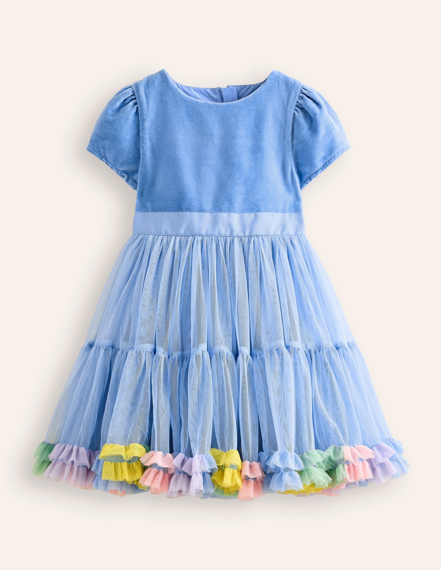 Robe Beth en tulle avec corsage en velours-Myosotis