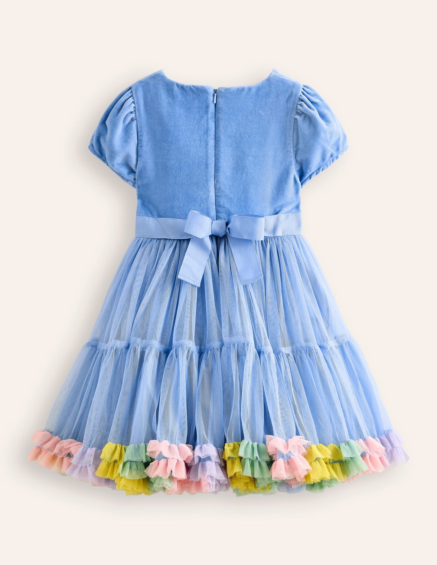 Robe Beth en tulle avec corsage en velours-Myosotis