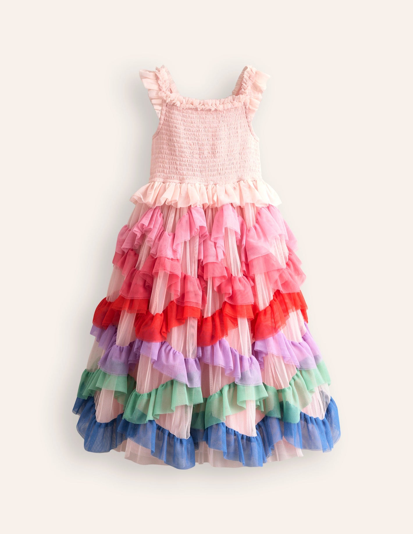 Robe Maude à volants en tulle-Arc-en-ciel Multicolore