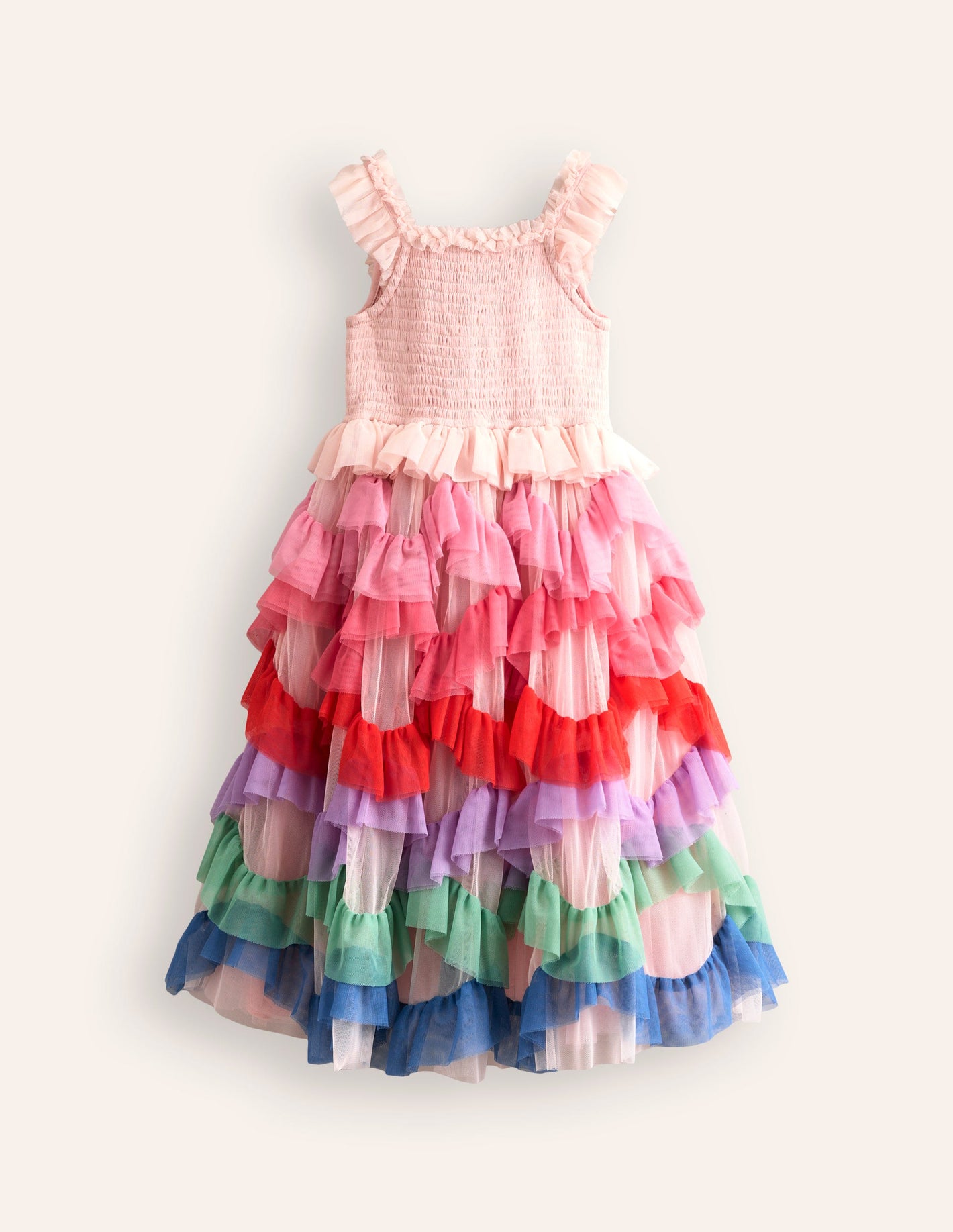 Robe Maude à volants en tulle-Arc-en-ciel Multicolore