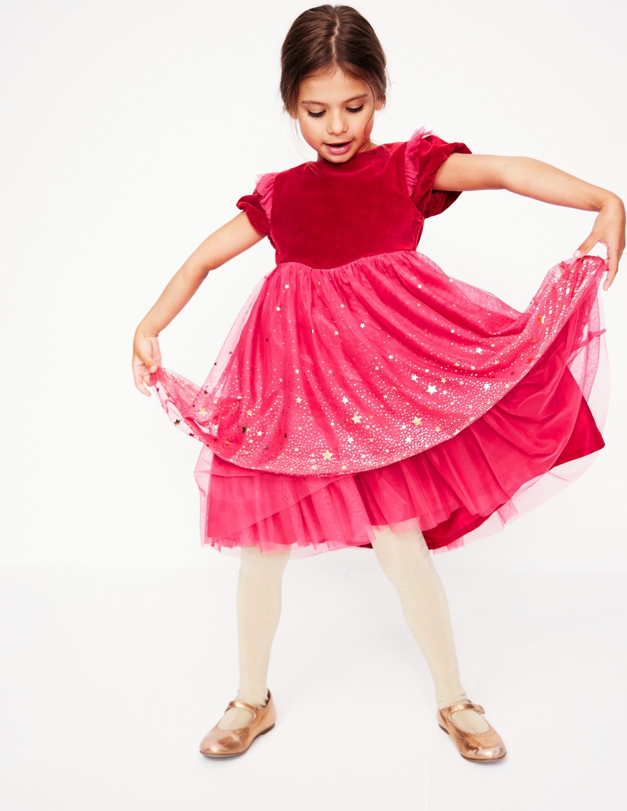 Robe de fête Esther métallisée-Rose Foncé - Image 3