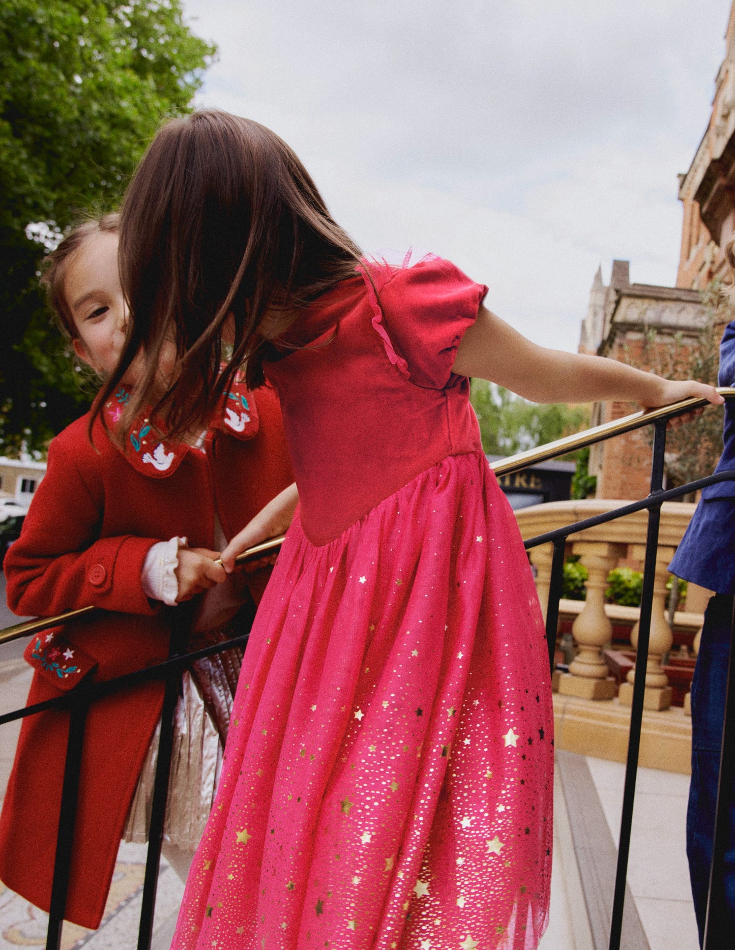 Robe de fête Esther métallisée-Rose Foncé