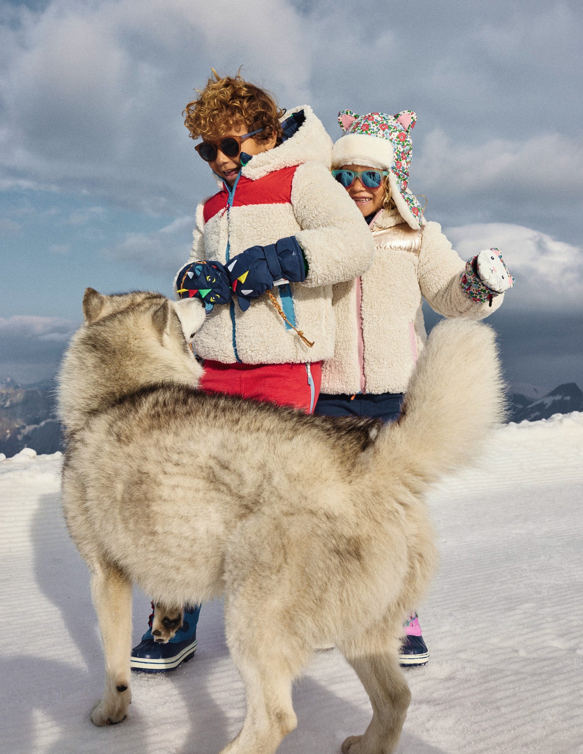 Manteau confortable réversible en borg-Colourblock métallisé rose-5