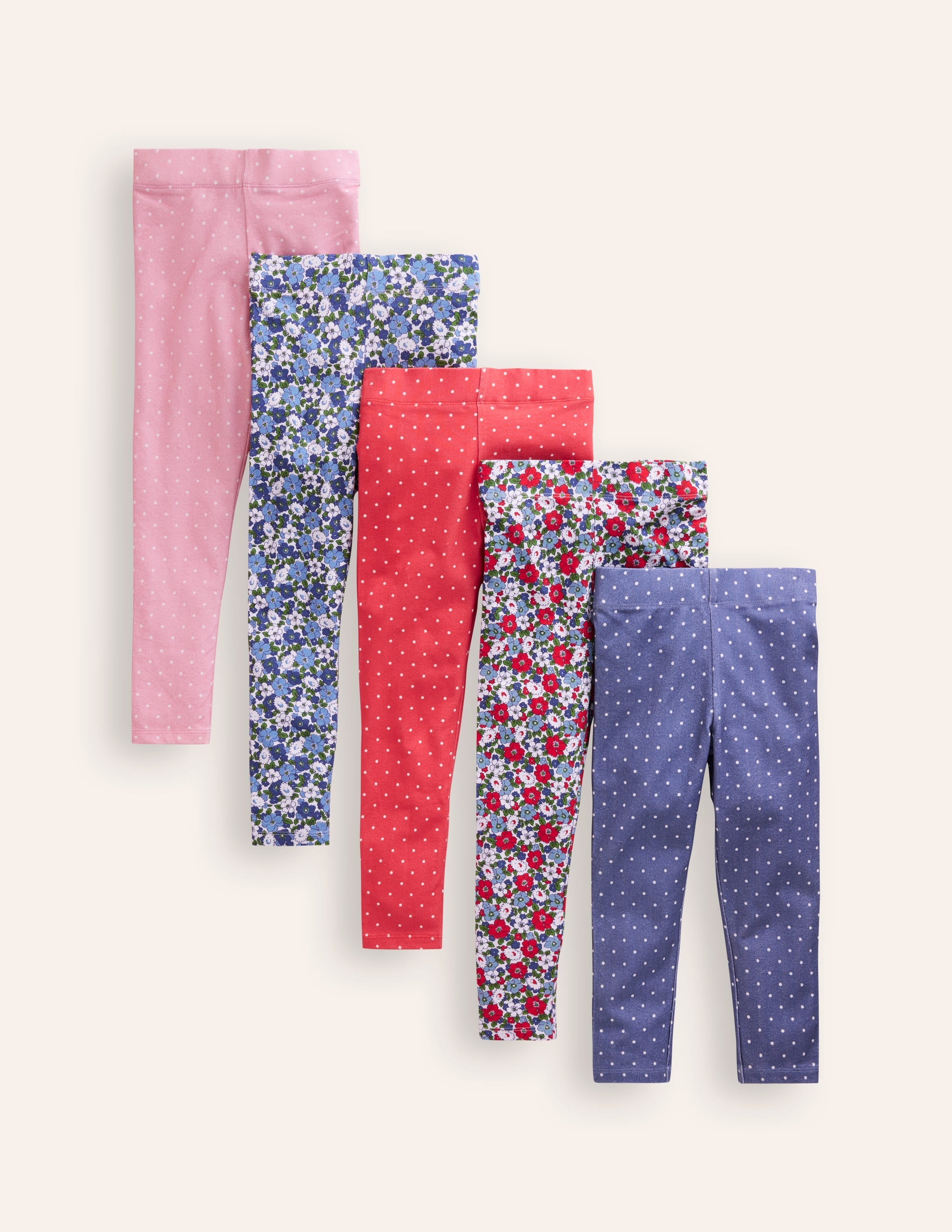 5 leggings-Pois multi/fleurs - Image 1