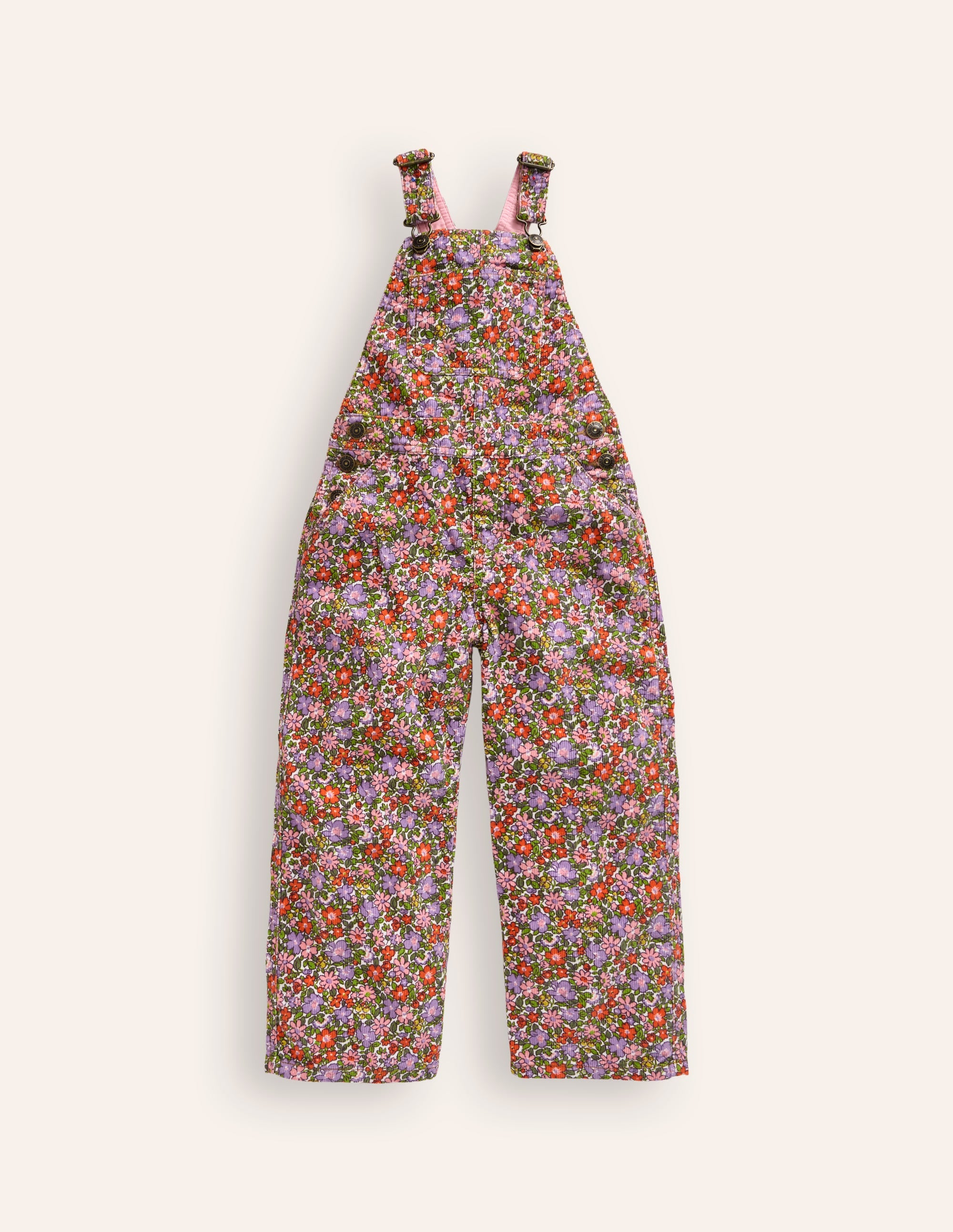 Latzhose mit geradem Bein-Aster Violett Blumenbeet - Image 1