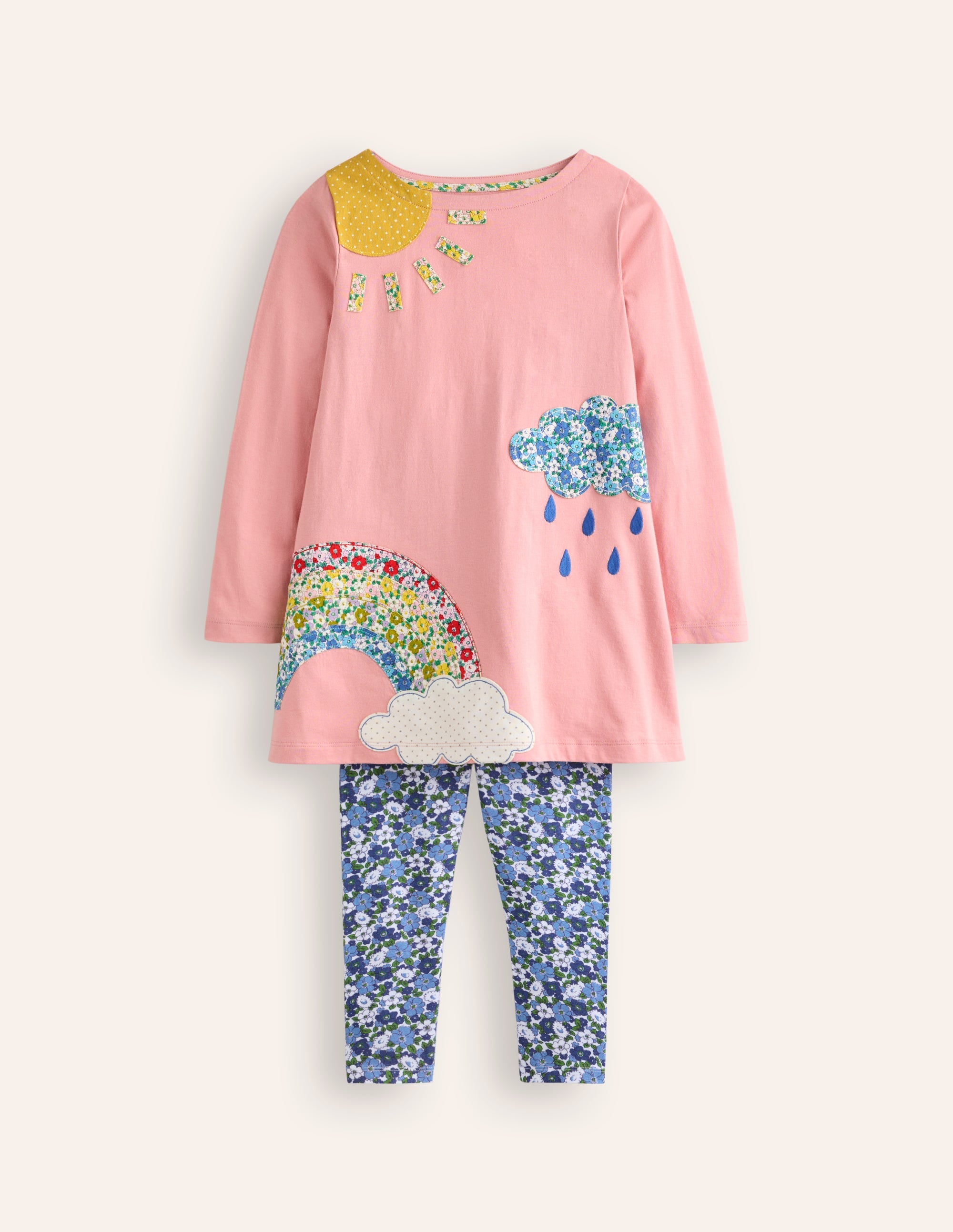 Set aus Tunika und Leggings mit Applikationen-Vintage-Rosa Wetter - Image 1