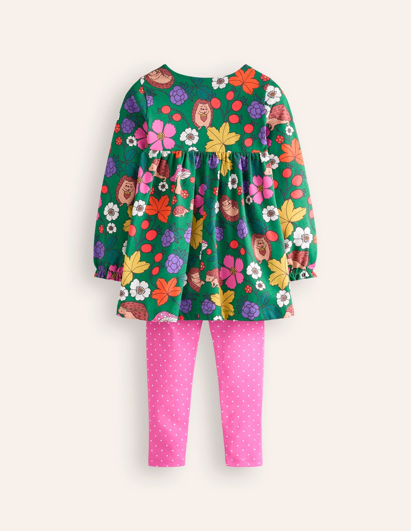 Print Tunic and Leggings Set-Highland Green Hedgehogs