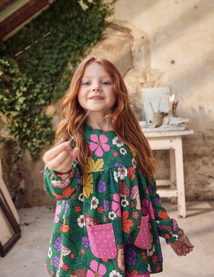 Print Tunic and Leggings Set-Rich Emerald Hedgehogs