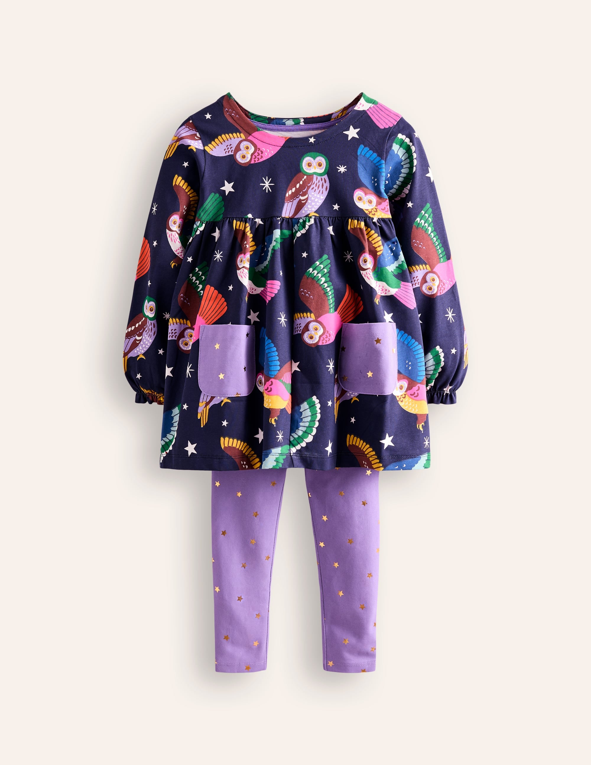 Bedrucktes Tunika- und Leggings-Set-Aristocratic Blue - Image 1
