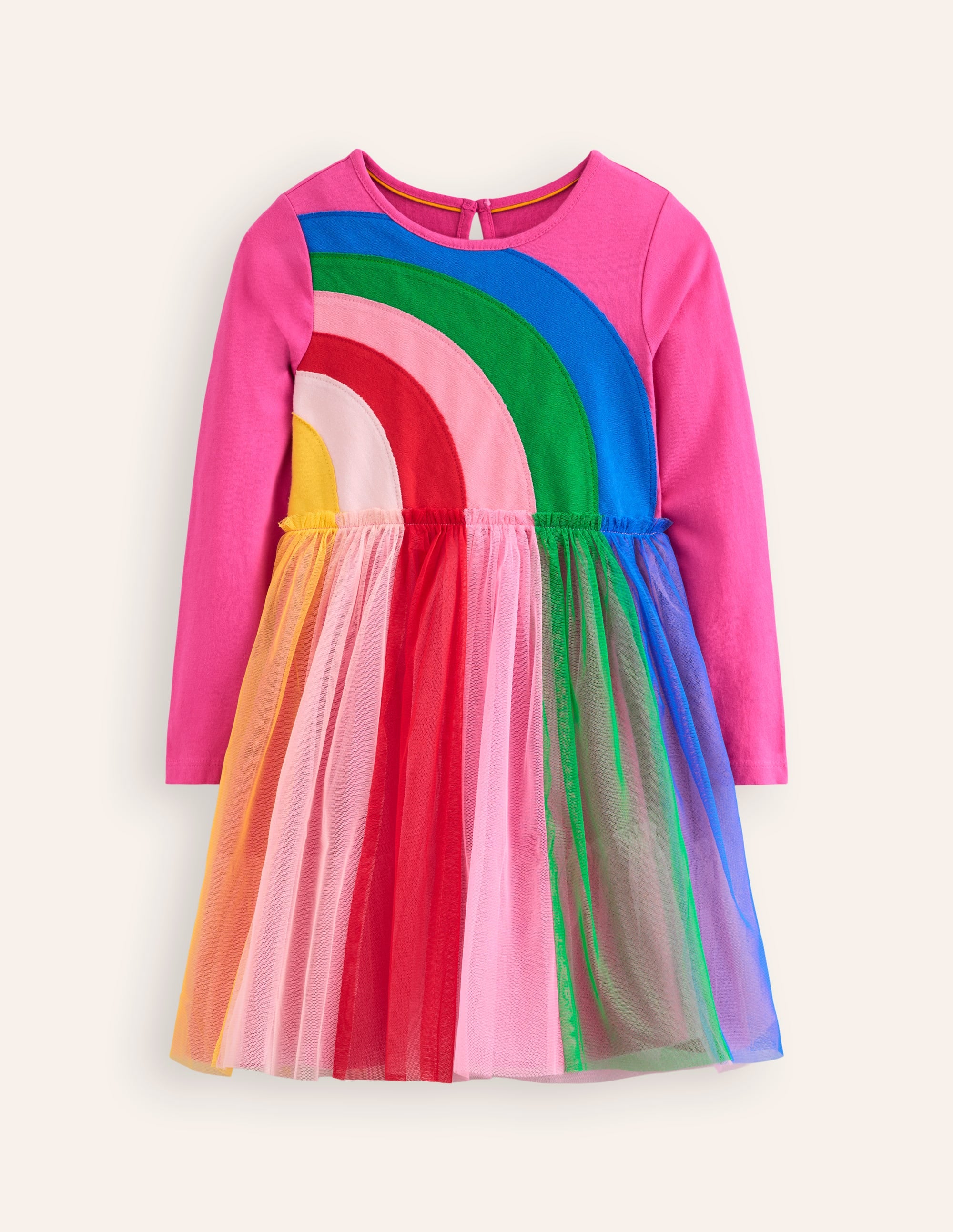 Robe arc-en-ciel en tulle-Arc-en-ciel rose angélique - Image 1