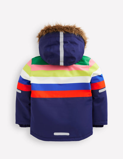 All-Weather Waterproof Coat-Rainbow Stripe