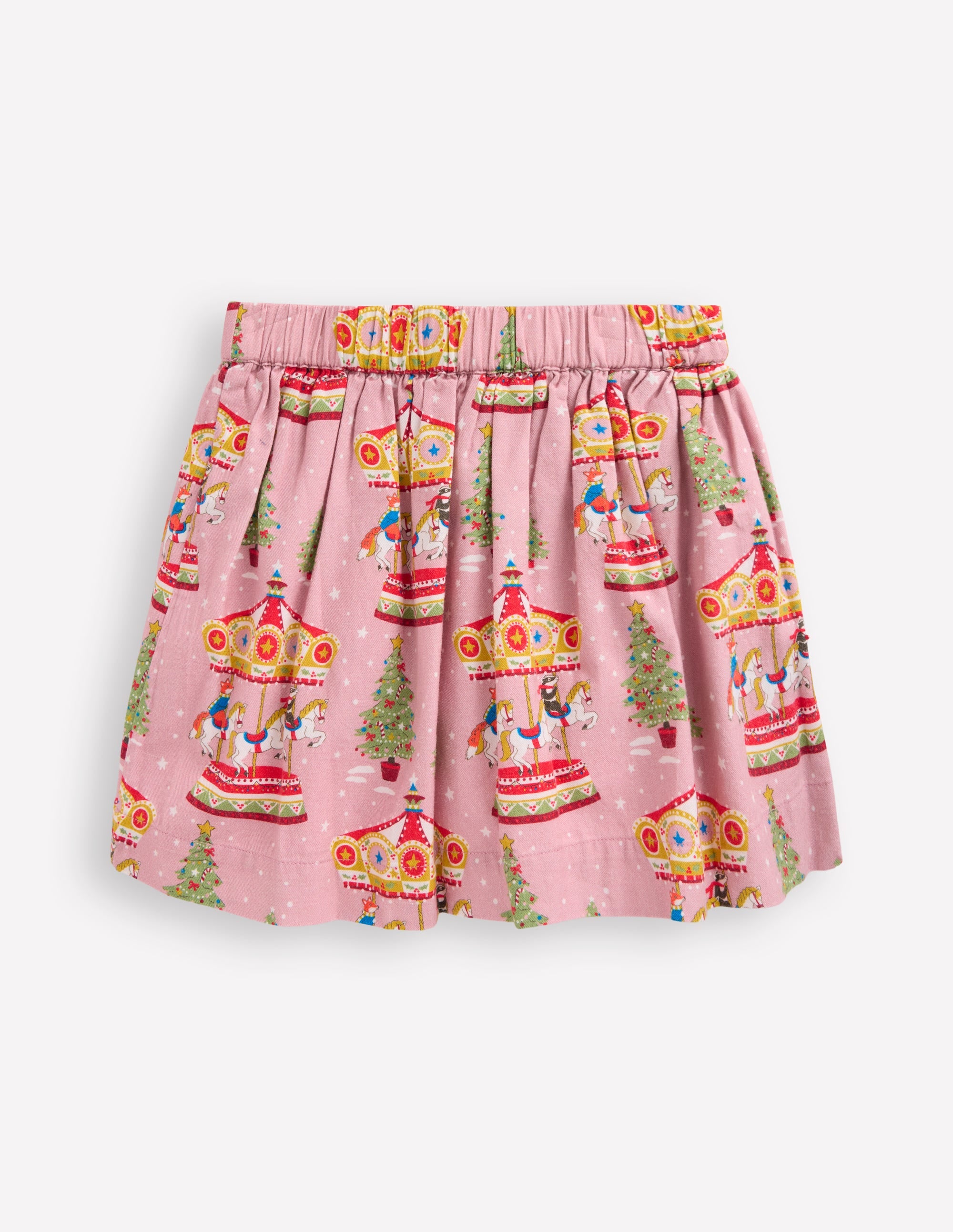 Bedruckter Tellerrock zum Hineinschlüpfen-Vintage-Rosa Karussell - Image 2