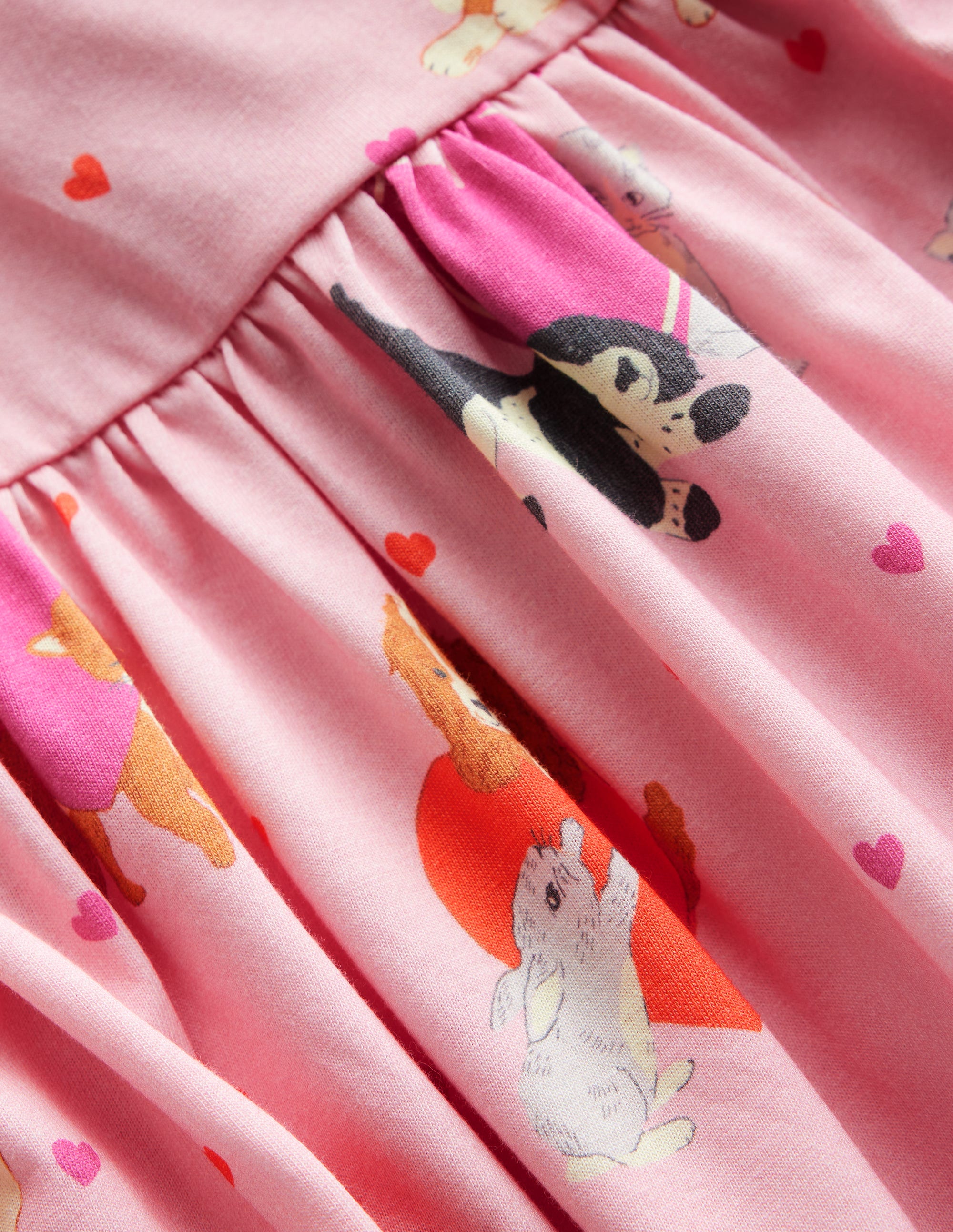 Long-Sleeved Fun Jersey Dress-Chalk Pink Valentines Pets - Image 3