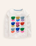 T-shirt à imprimé graphique-Tulipes Ivoire