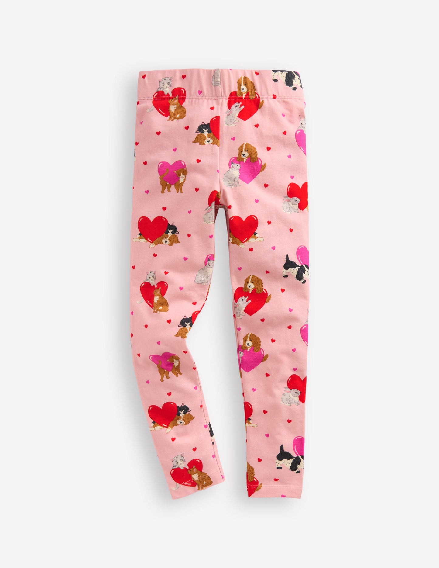 Legging fun-Animaux de la Saint-Valentin rose craie